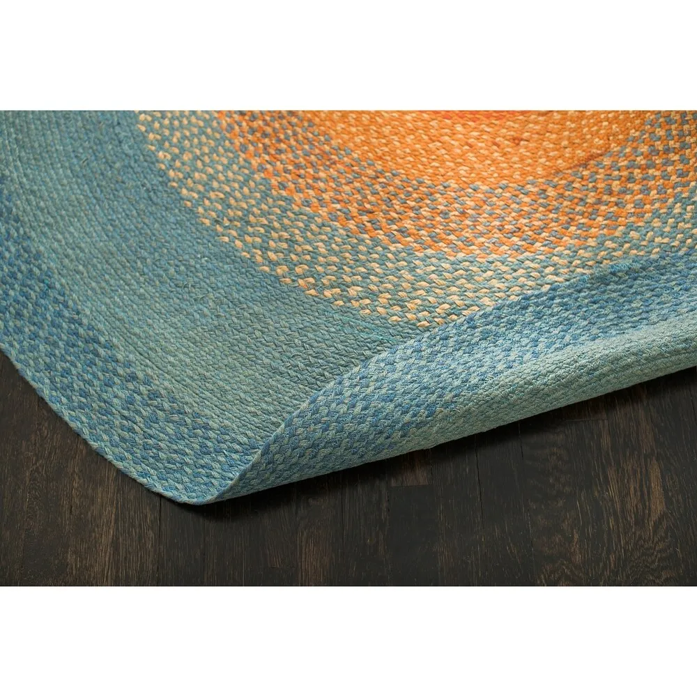 Jani Sunburst Round Braided Jute Multicolor Rug