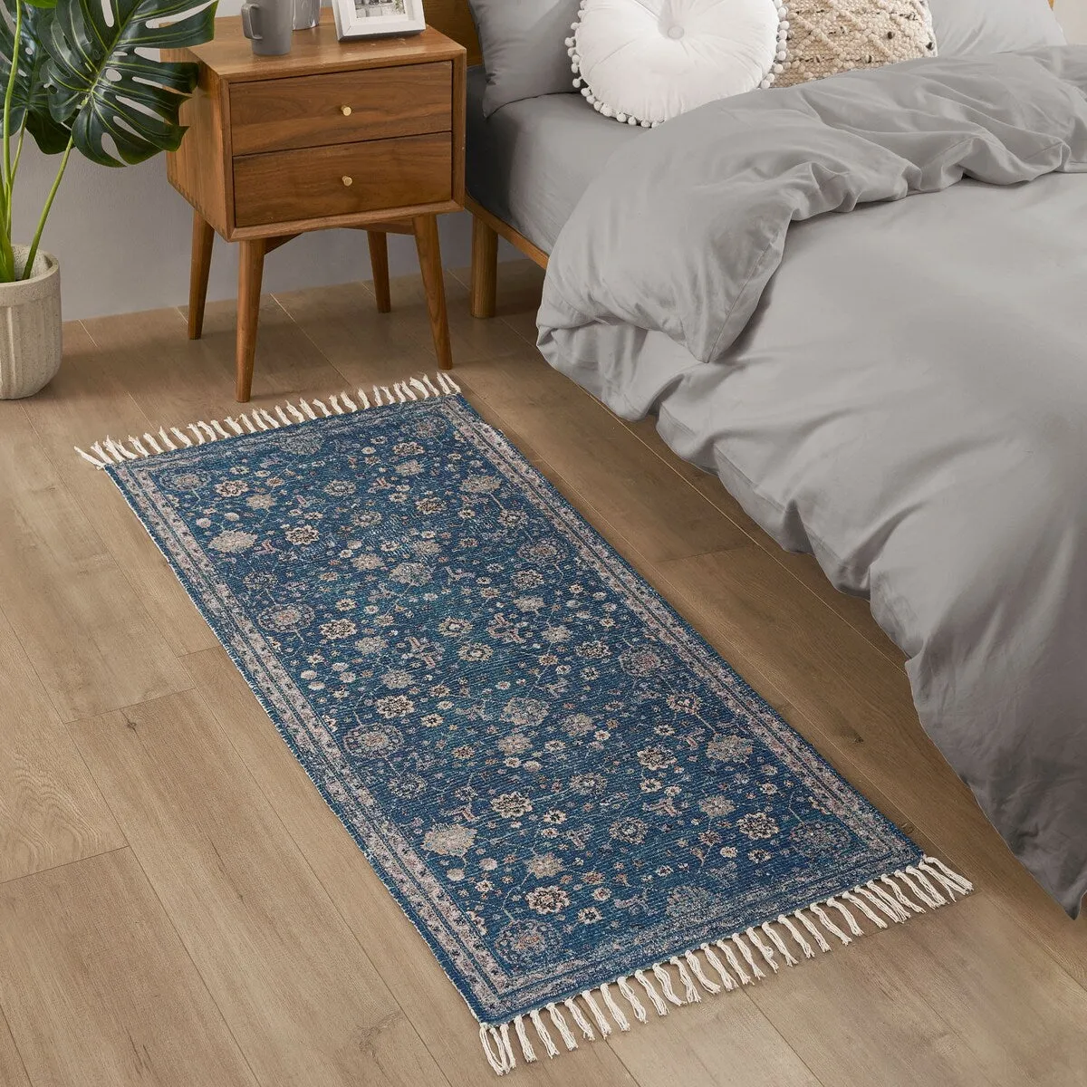 Jessica Simpson Machine Washable. Slip Resistant Accent and Runner Rugs with Fringe