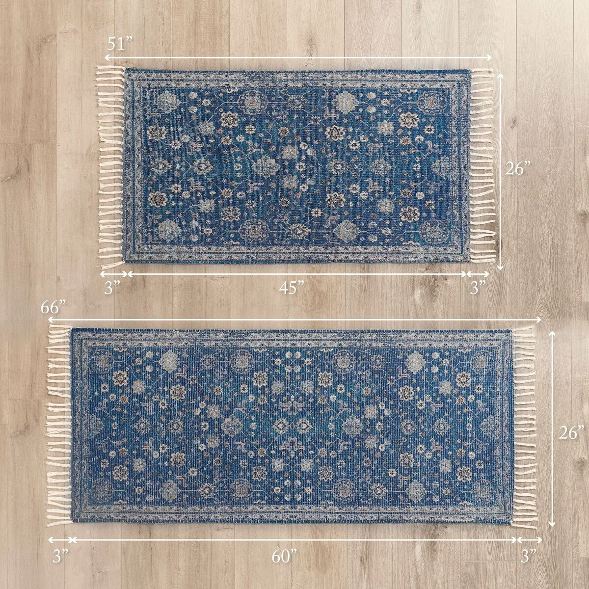 Jessica Simpson Machine Washable. Slip Resistant Accent and Runner Rugs with Fringe