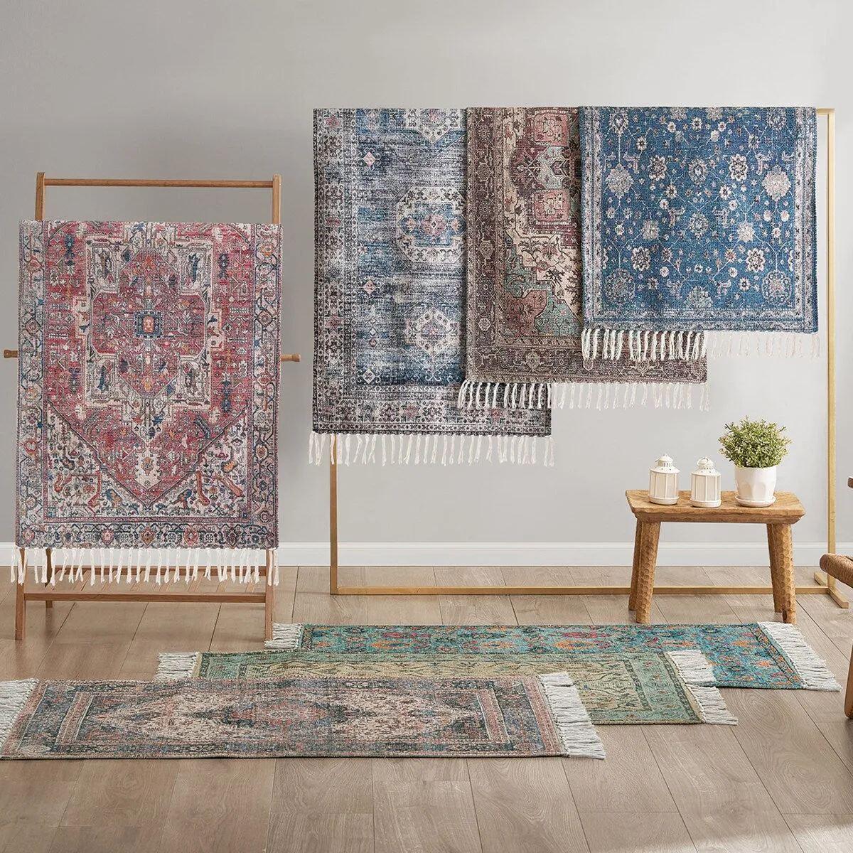 Jessica Simpson Machine Washable. Slip Resistant Accent and Runner Rugs with Fringe