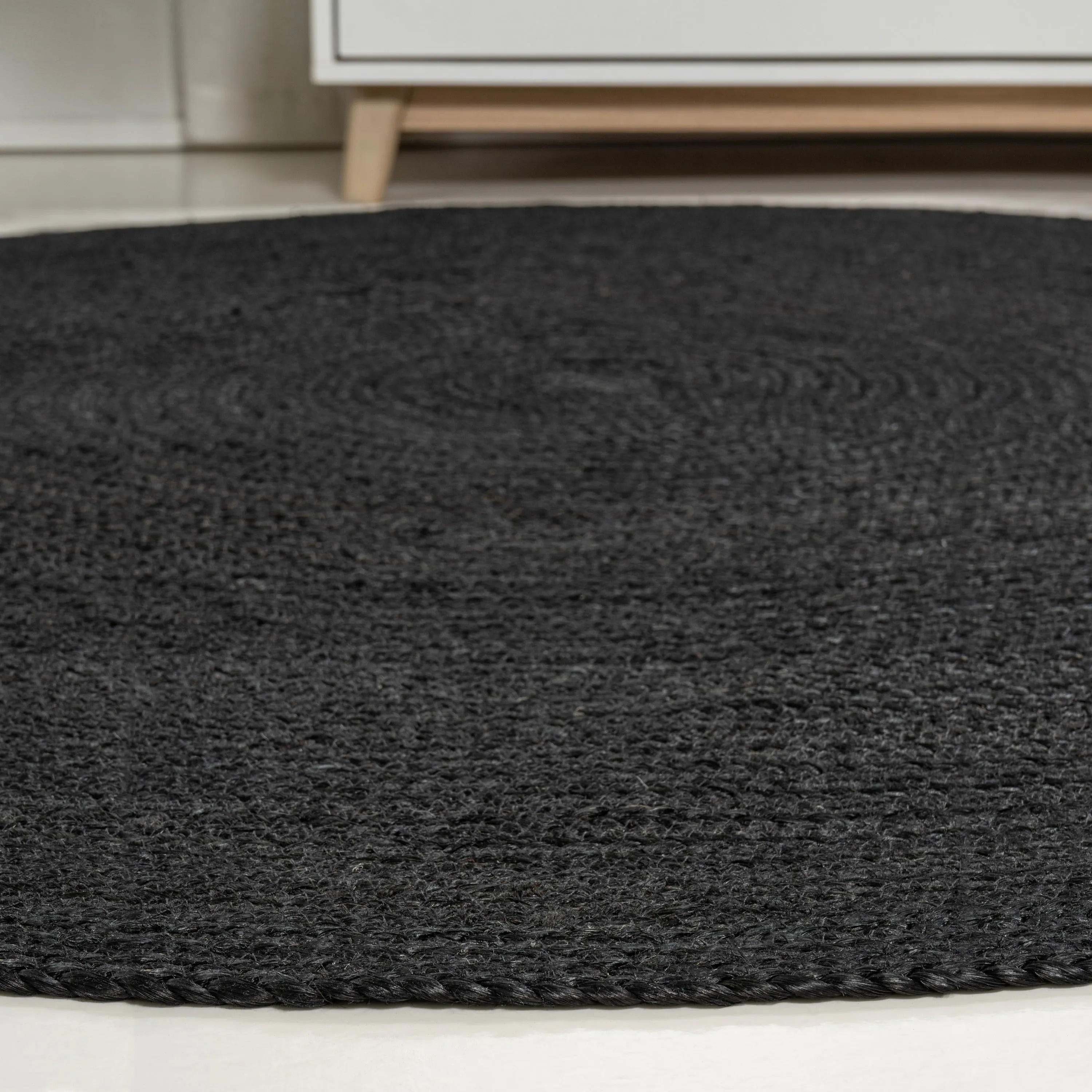 JONATHAN Y Abyss Braided Coastal Cottage Round Jute Area Rug