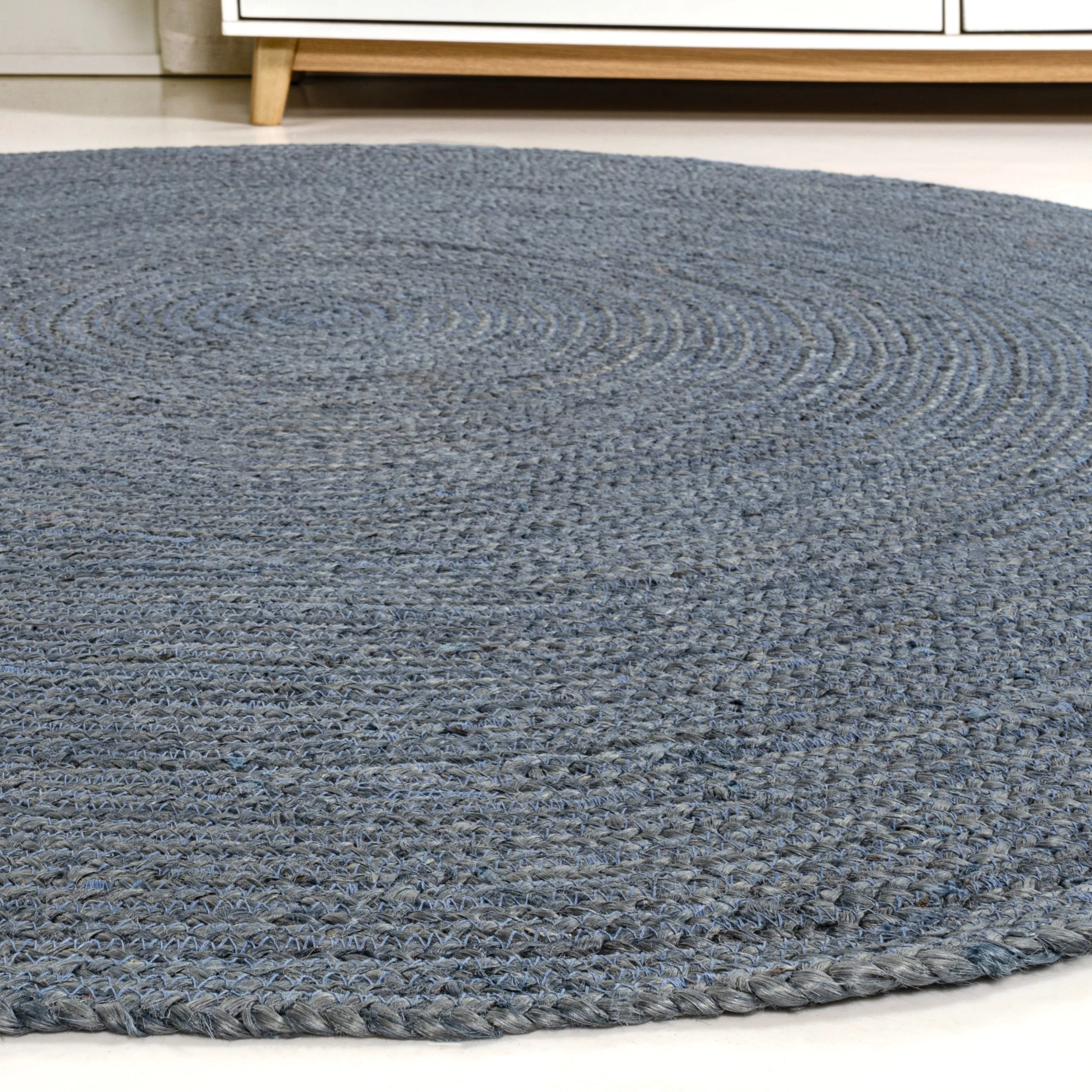 JONATHAN Y Abyss Braided Coastal Cottage Round Jute Area Rug