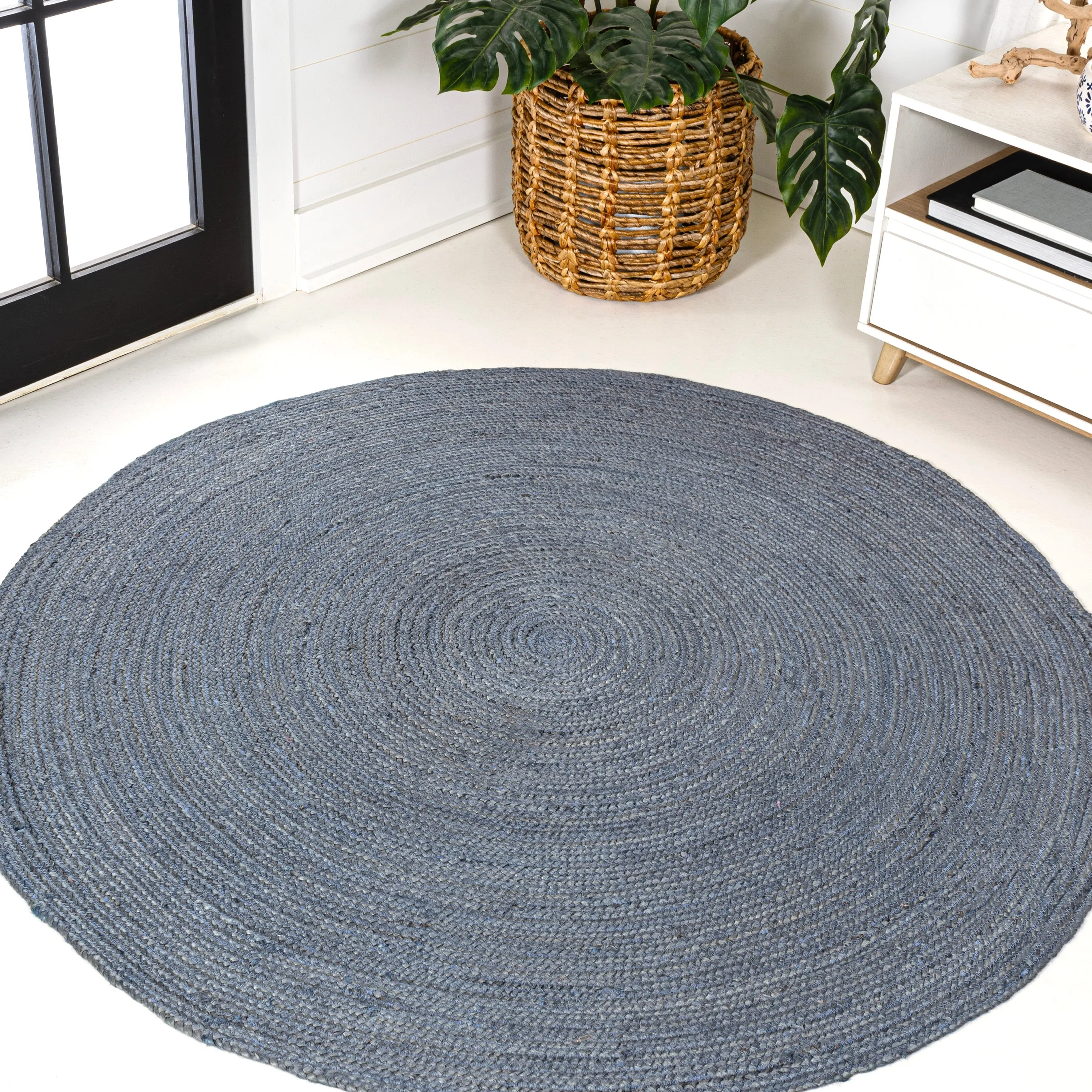 JONATHAN Y Abyss Braided Coastal Cottage Round Jute Area Rug