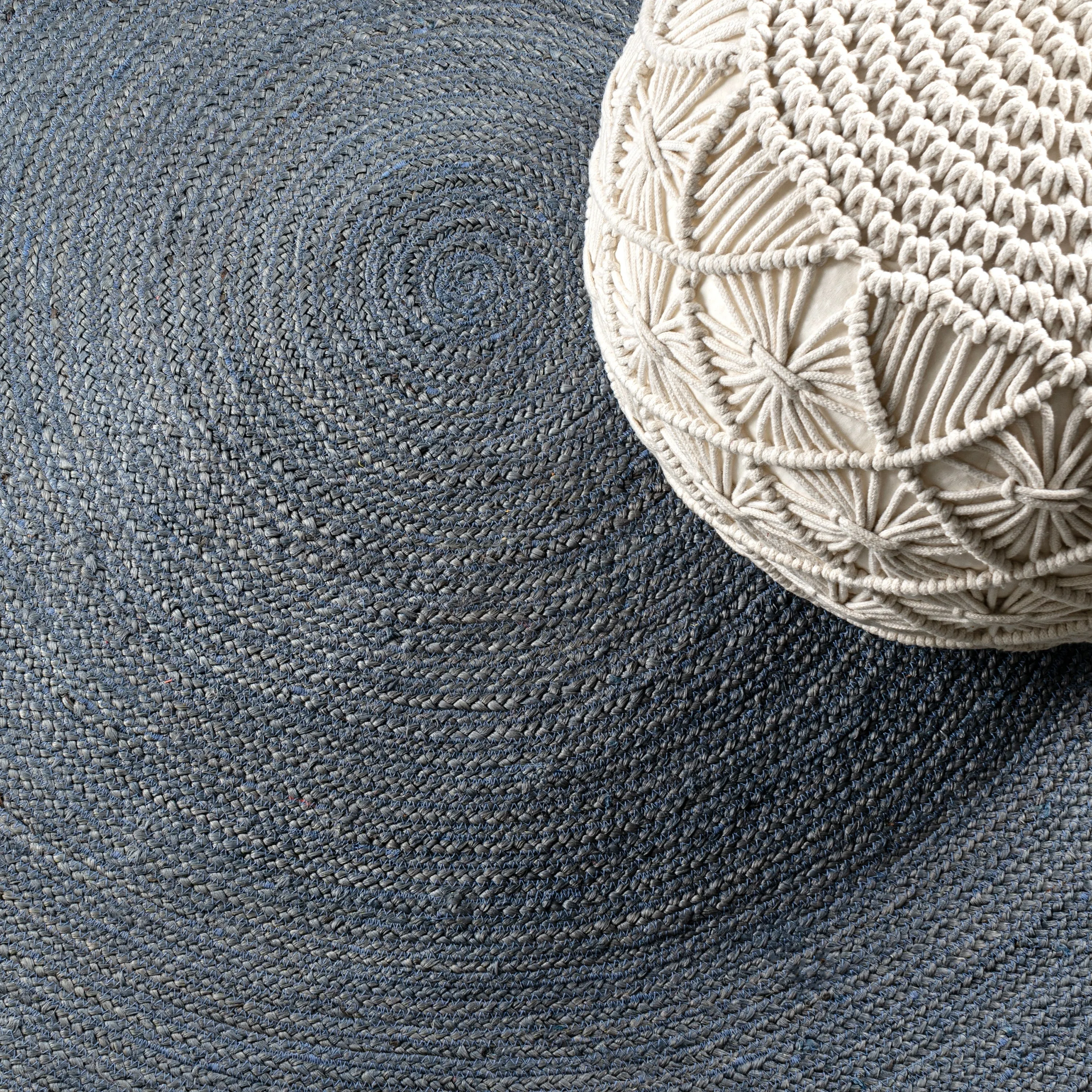 JONATHAN Y Abyss Braided Coastal Cottage Round Jute Area Rug
