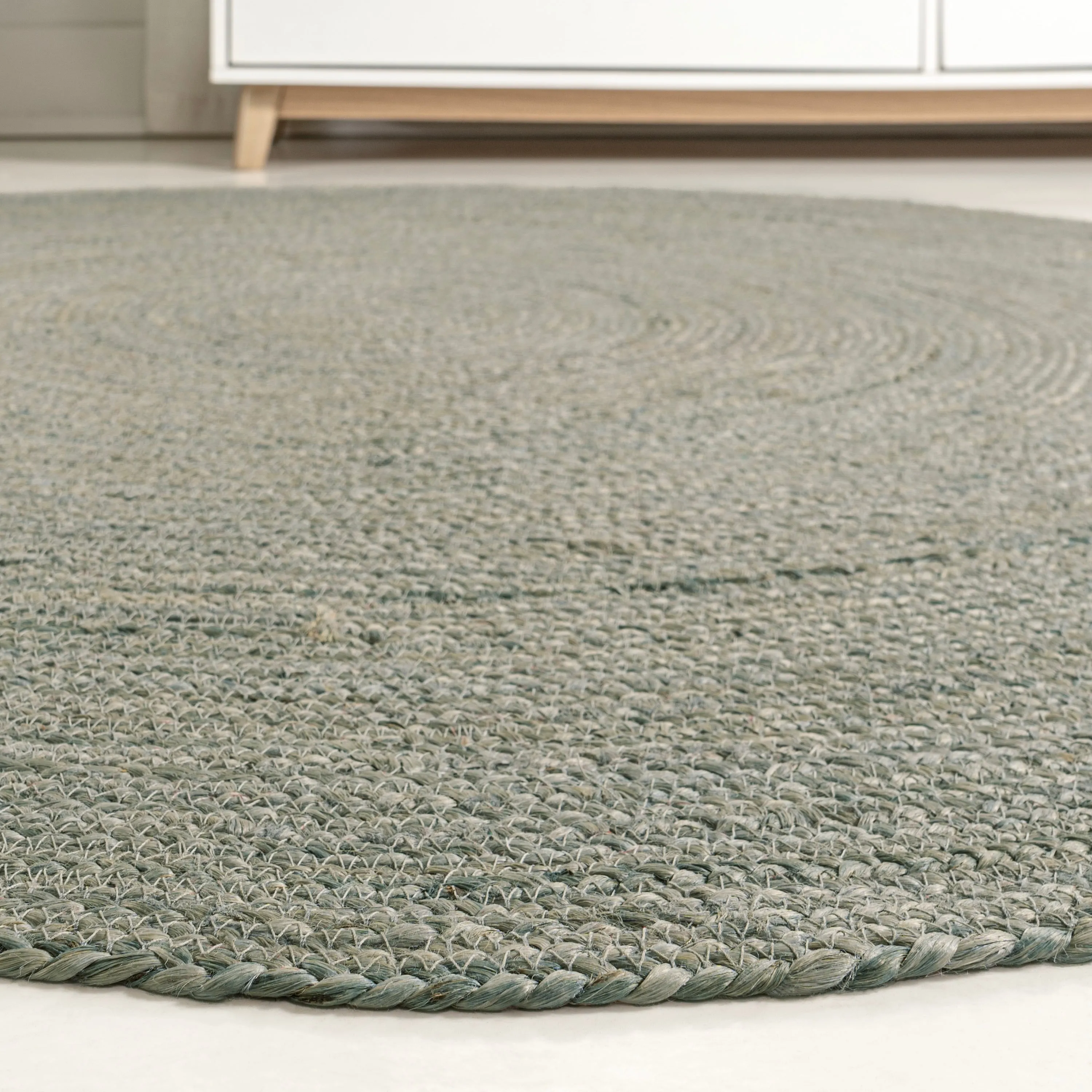 JONATHAN Y Abyss Braided Coastal Cottage Round Jute Area Rug