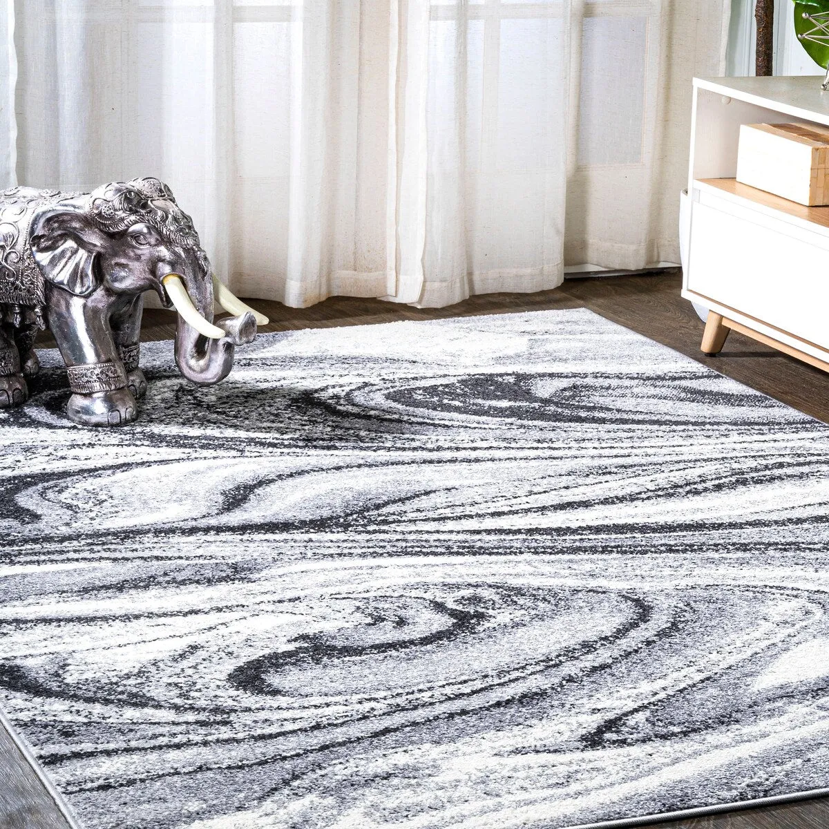 JONATHAN Y Alcudia Abstract Marble Contemporary Area Rug