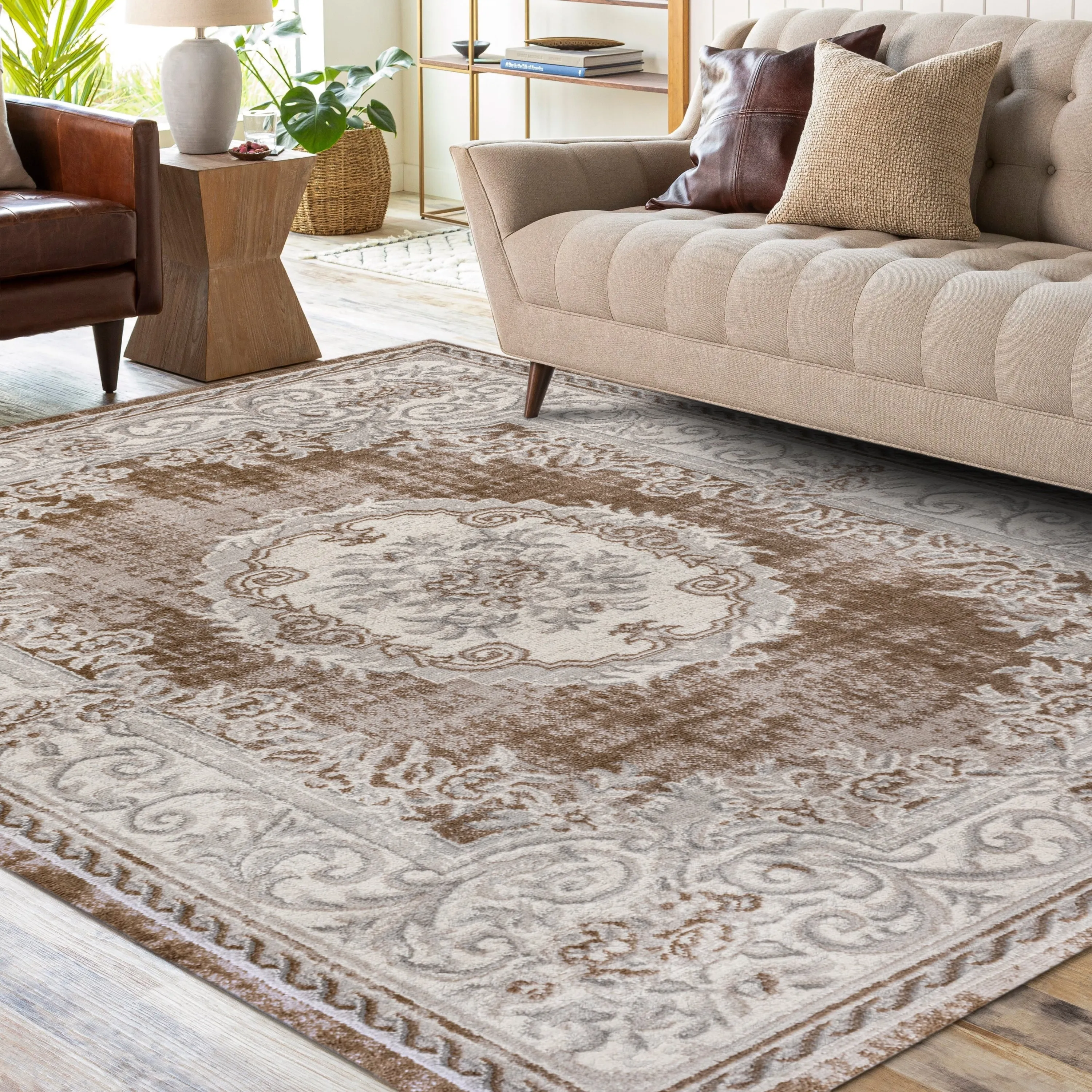 JONATHAN Y Amir Cottage Medallion Area Rug
