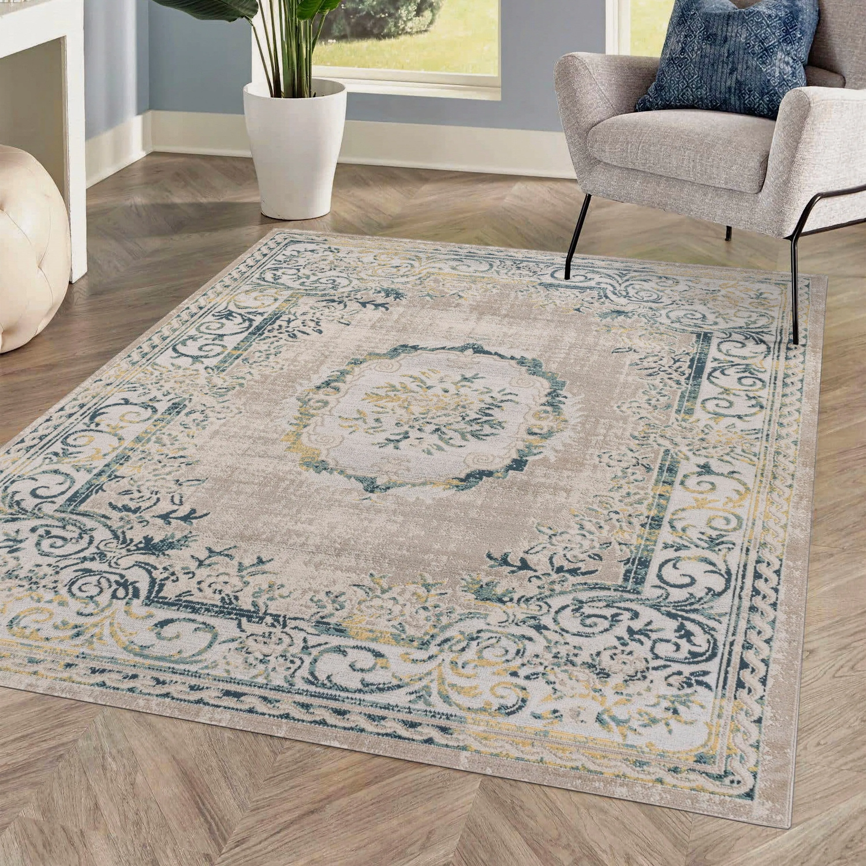 JONATHAN Y Amir Cottage Medallion Area Rug