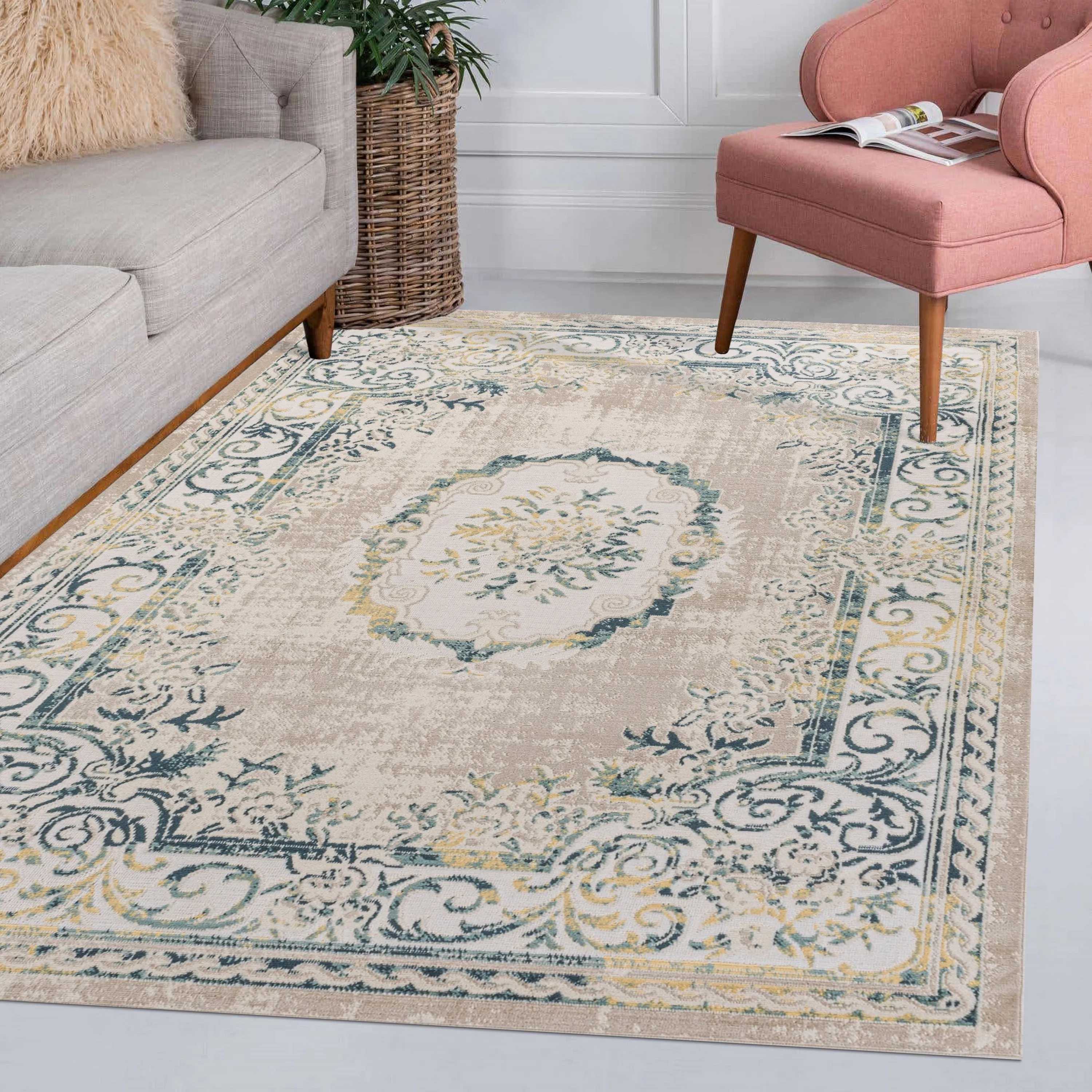 JONATHAN Y Amir Cottage Medallion Area Rug