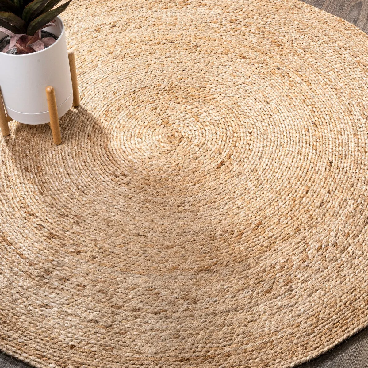 JONATHAN Y Bodhi Round Natural Jute Braided Circle Area Rug