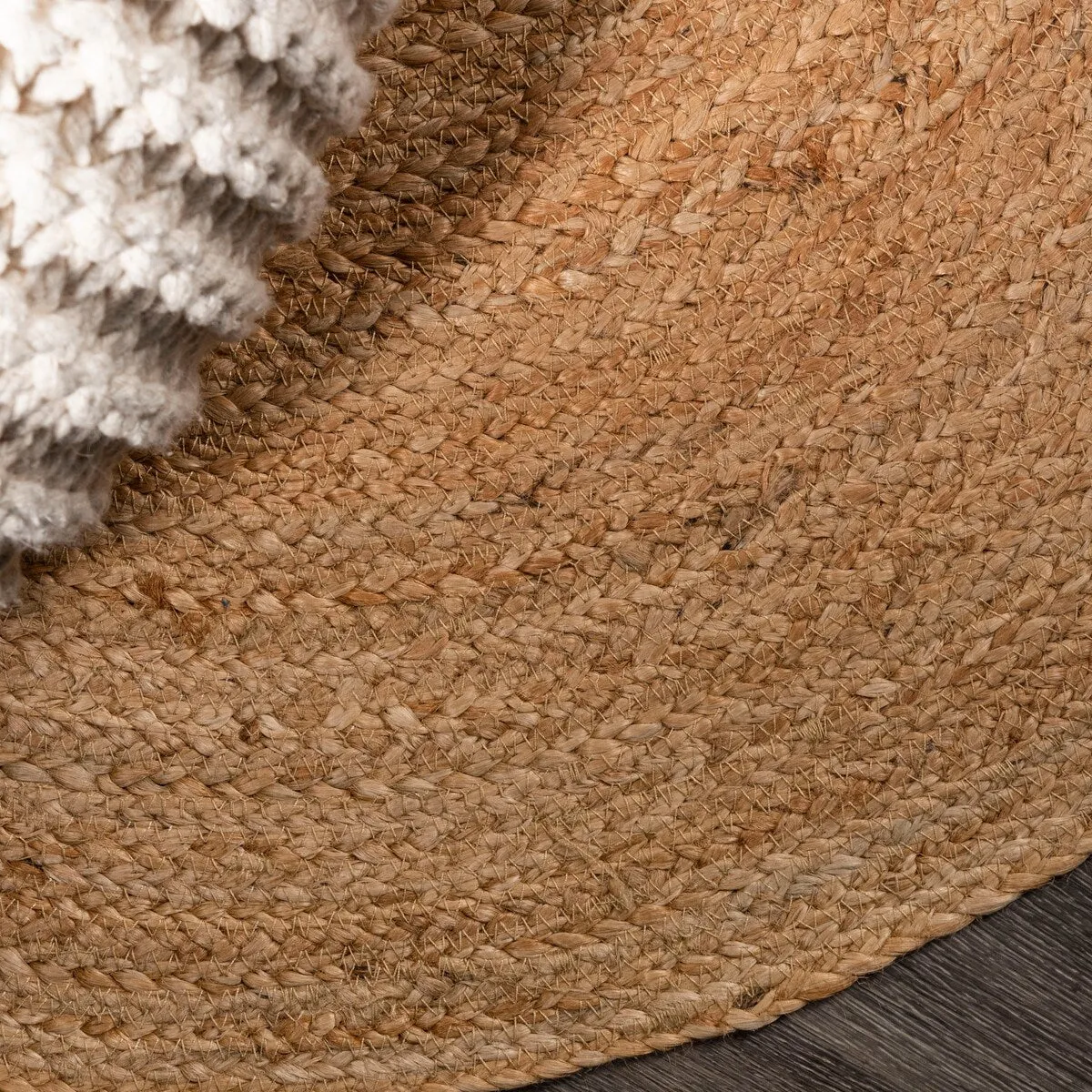 JONATHAN Y Bodhi Round Natural Jute Braided Circle Area Rug