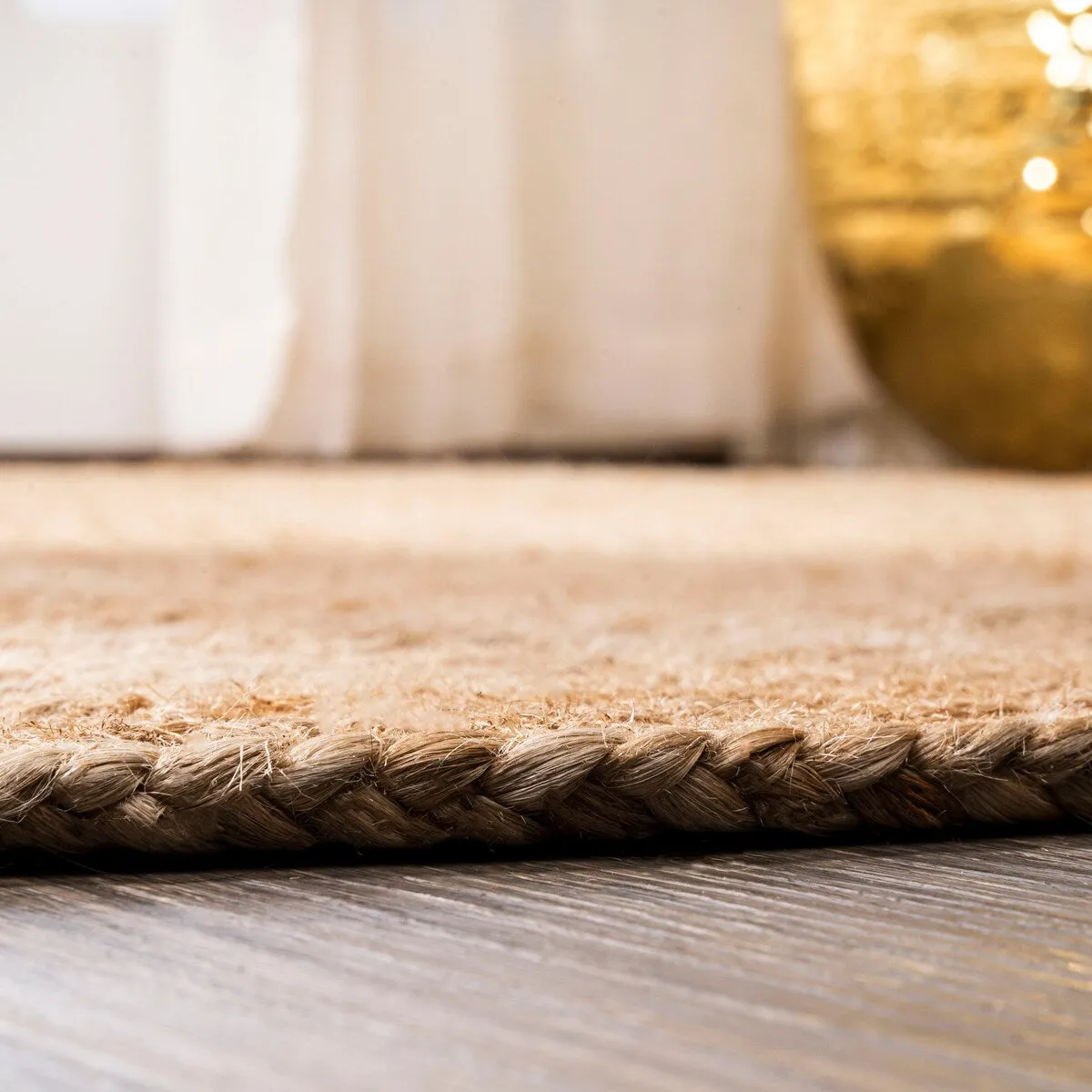 JONATHAN Y Bodhi Round Natural Jute Braided Circle Area Rug