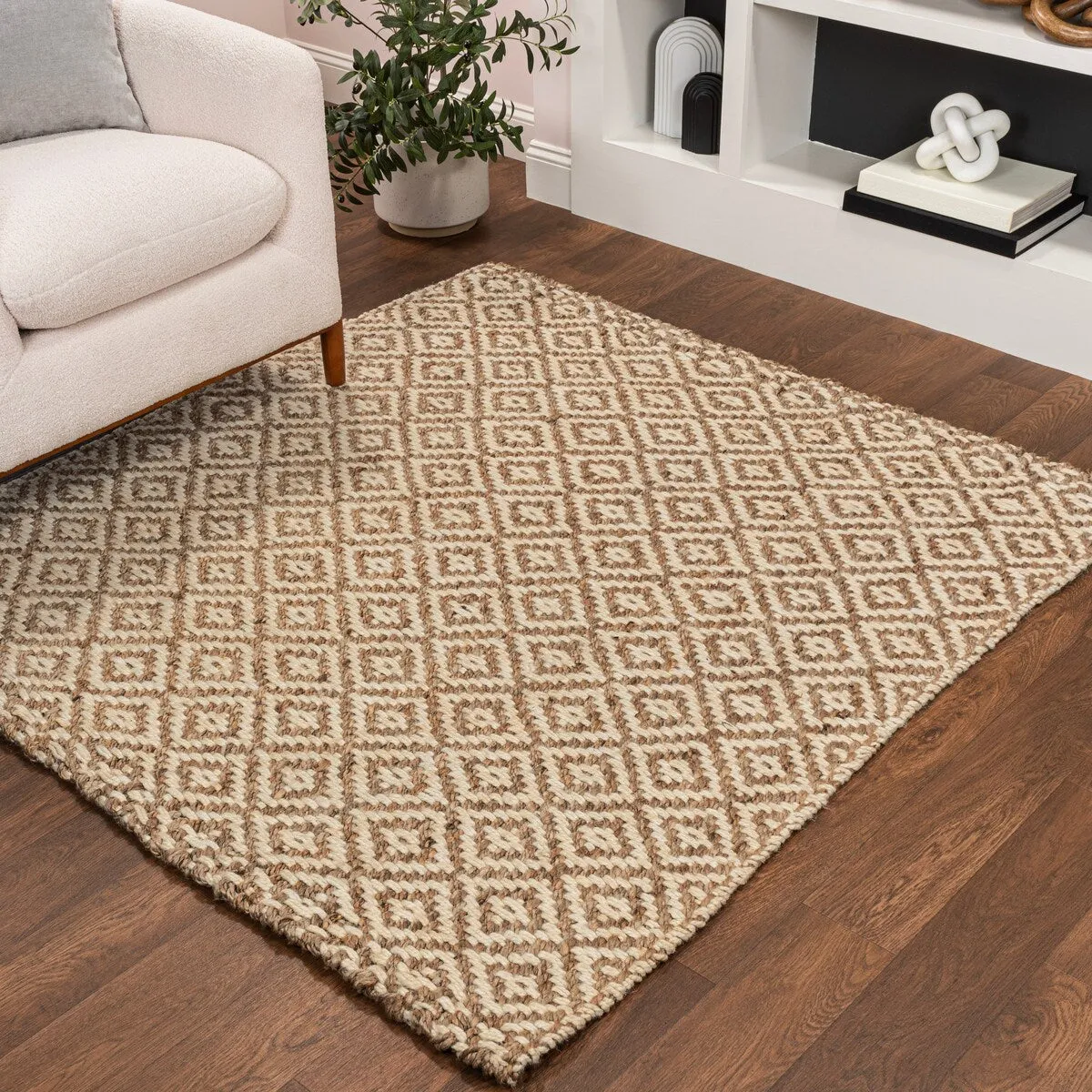 JONATHAN Y Espina Hand Woven Diamond Chunky Jute Area Rug