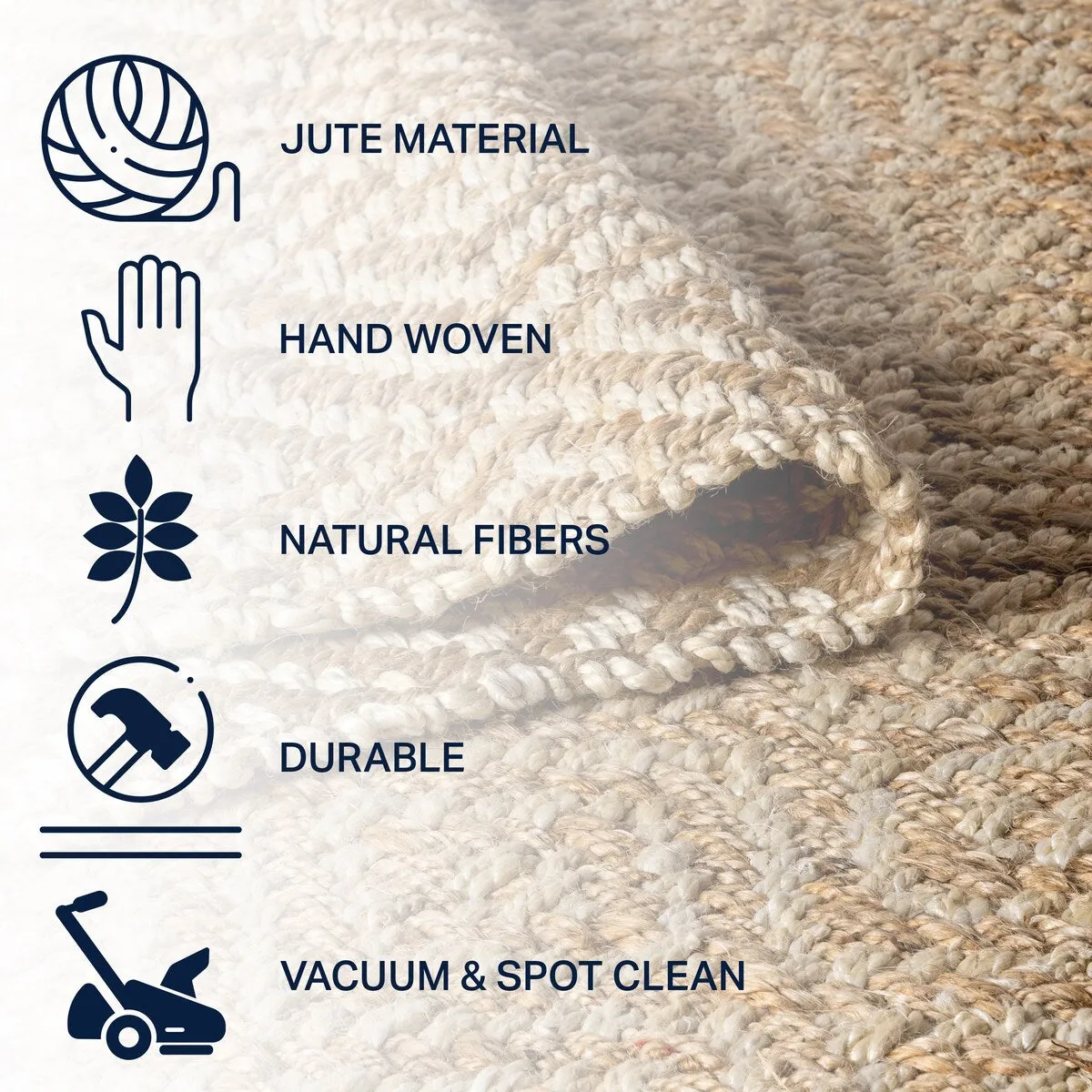 JONATHAN Y Espina Hand Woven Diamond Chunky Jute Area Rug
