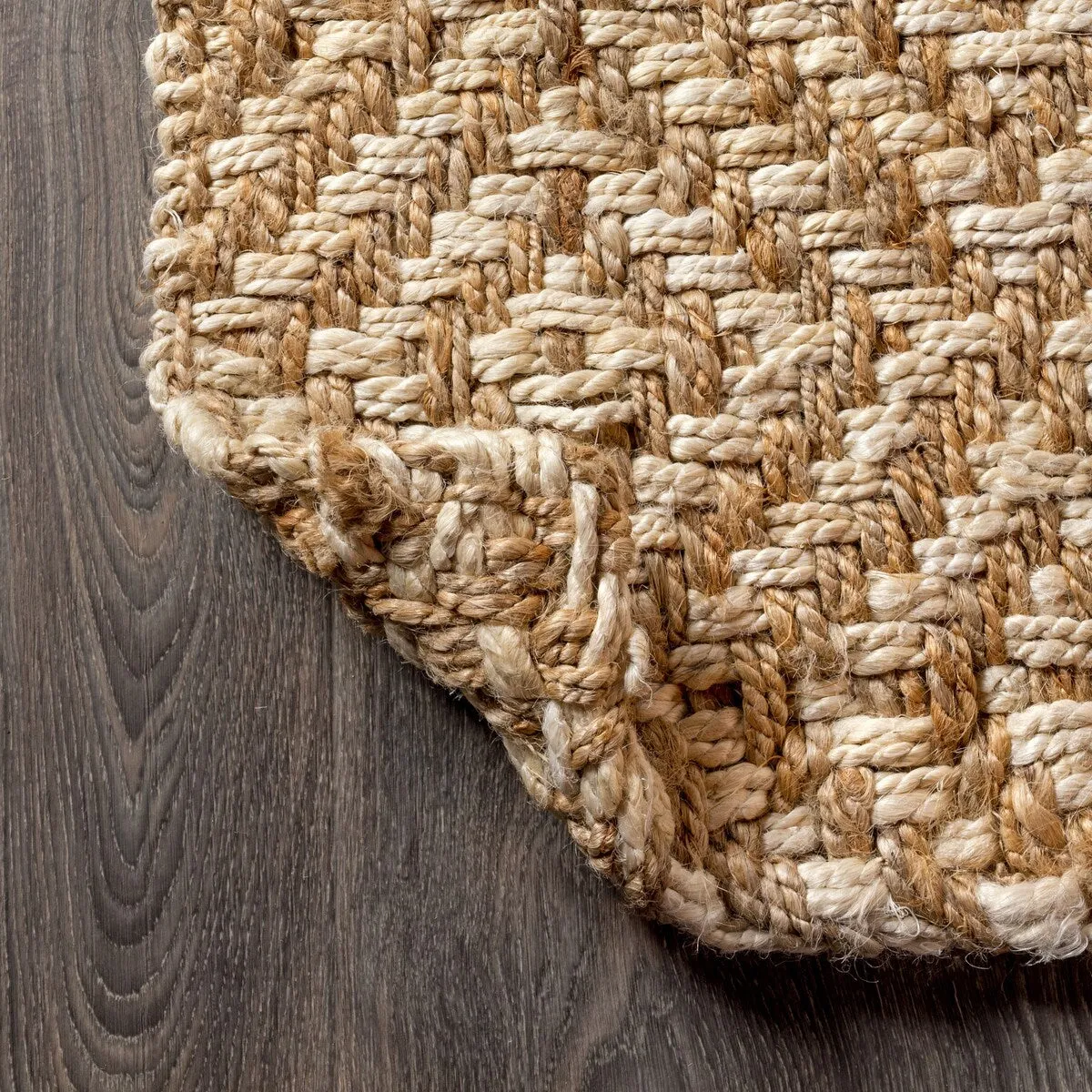 JONATHAN Y Espina Hand Woven Diamond Chunky Jute Area Rug