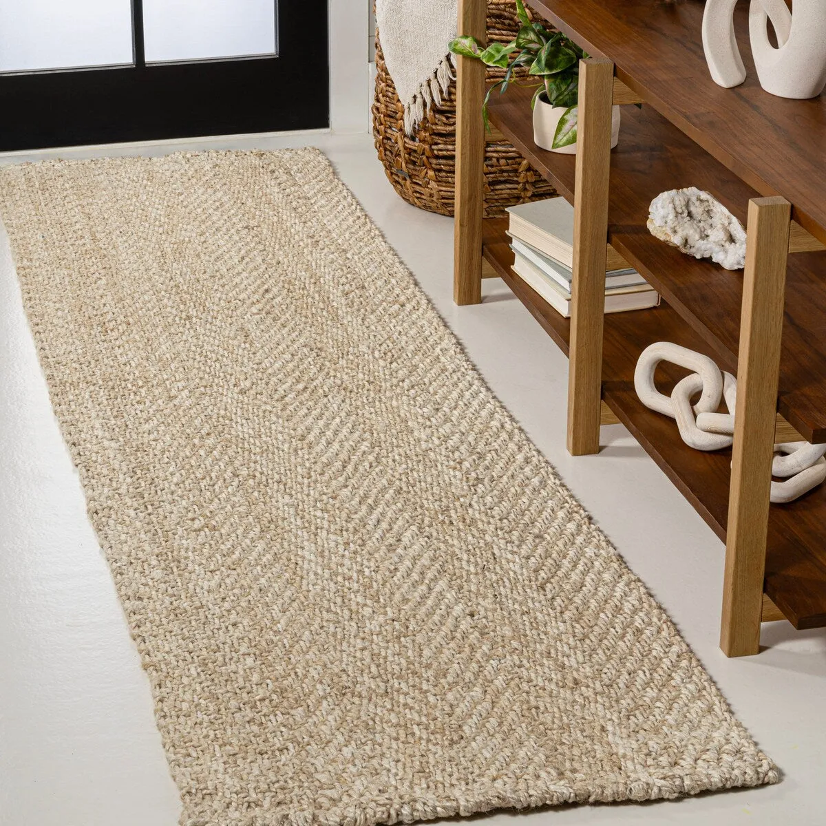 JONATHAN Y Estera Hand Woven Herringbone Chunky Jute Area Rug