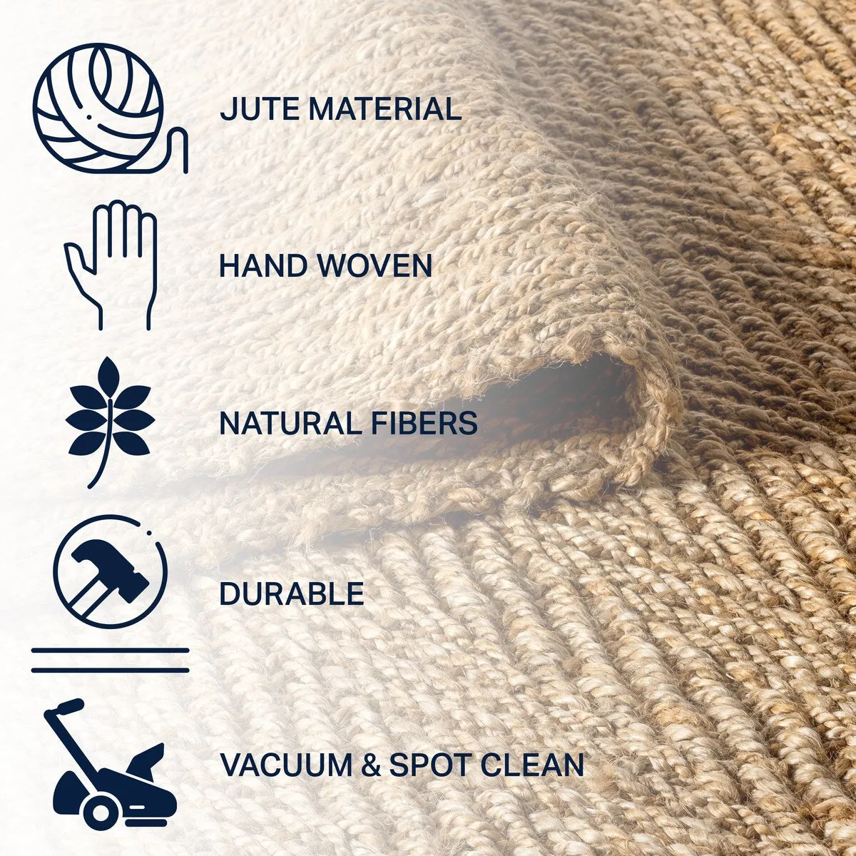 JONATHAN Y Estera Hand Woven Herringbone Chunky Jute Area Rug