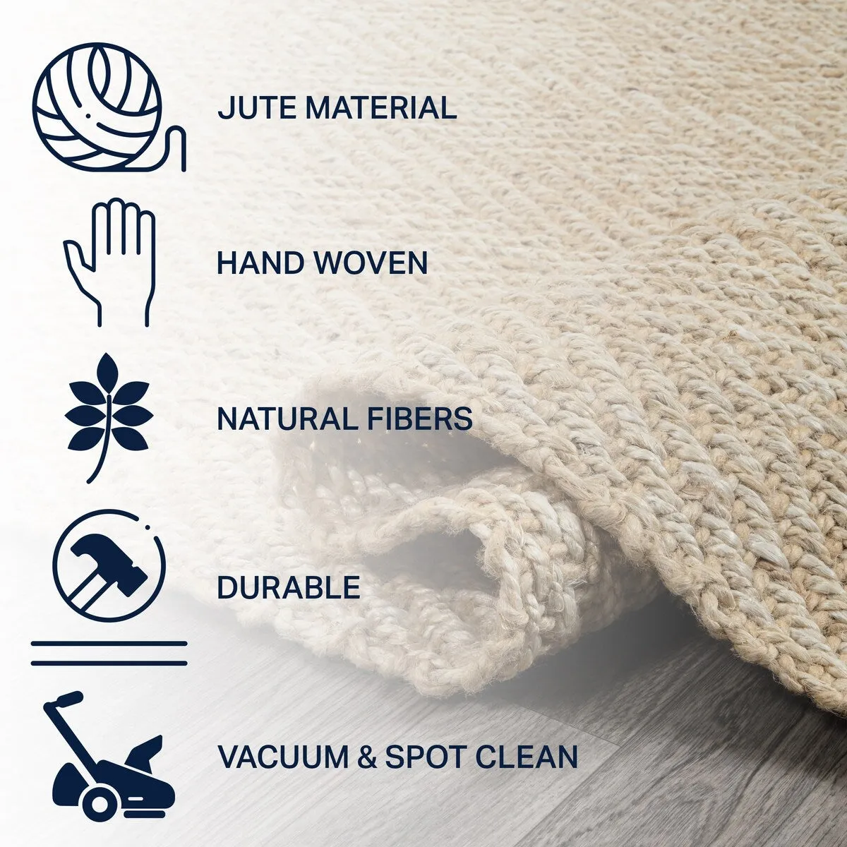 JONATHAN Y Estera Hand Woven Herringbone Chunky Jute Area Rug