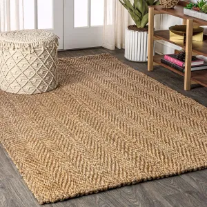 JONATHAN Y Estera Hand Woven Herringbone Chunky Jute Area Rug