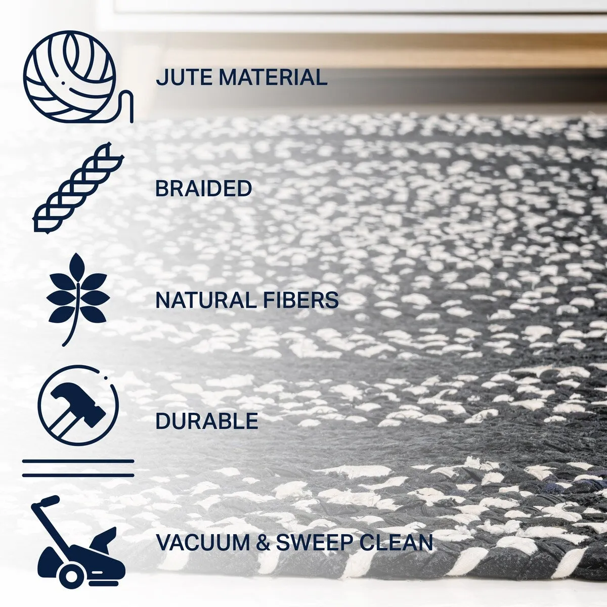 JONATHAN Y Flora Braided Bohemian Coastal Round Jute Area Rug