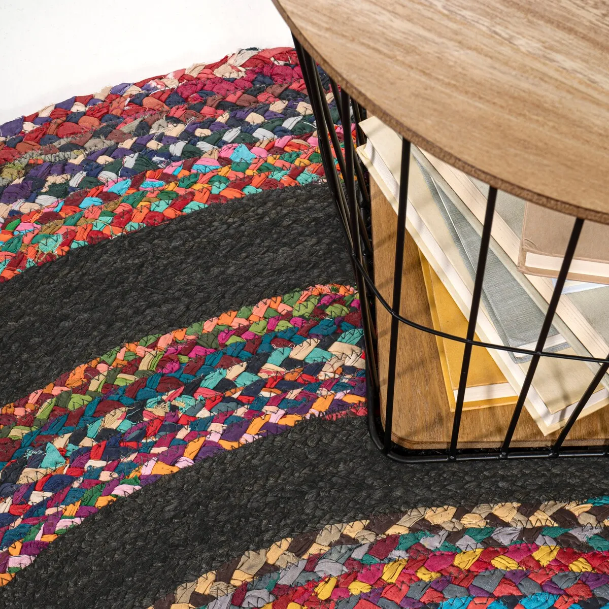 JONATHAN Y Flora Braided Bohemian Coastal Round Jute Area Rug