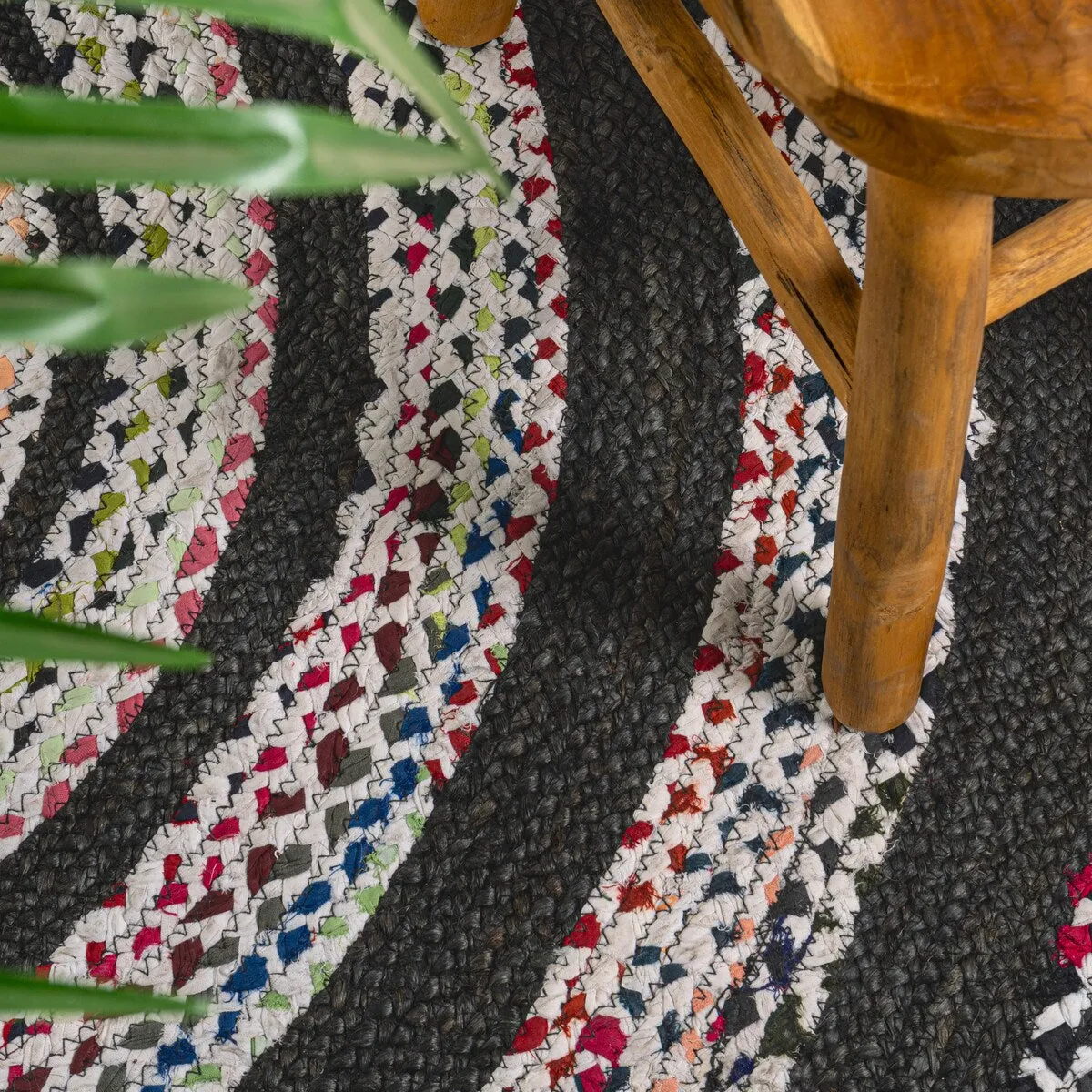 JONATHAN Y Flora Braided Bohemian Coastal Round Jute Area Rug