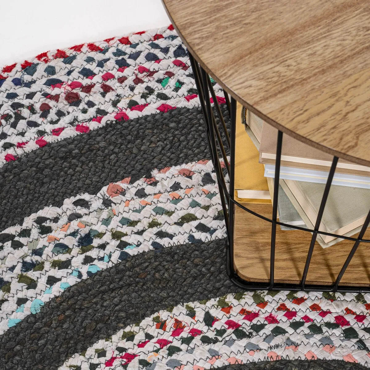 JONATHAN Y Flora Braided Bohemian Coastal Round Jute Area Rug