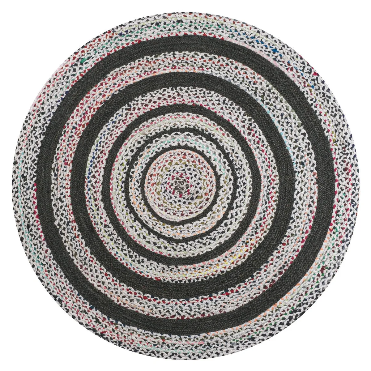 JONATHAN Y Flora Braided Bohemian Coastal Round Jute Area Rug