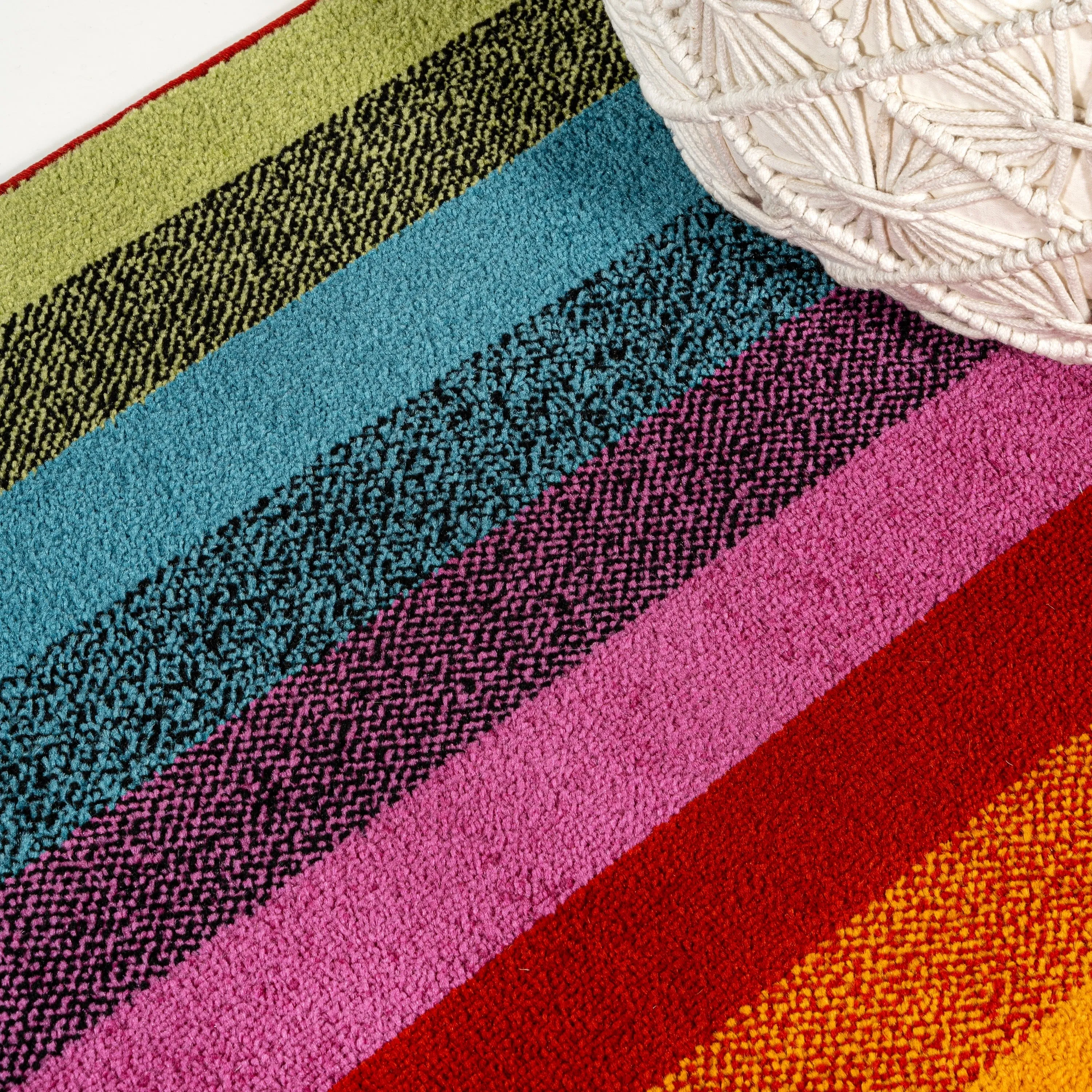 JONATHAN Y Kingdarr Rainbow Contemporary Stripe Multi Area Rug
