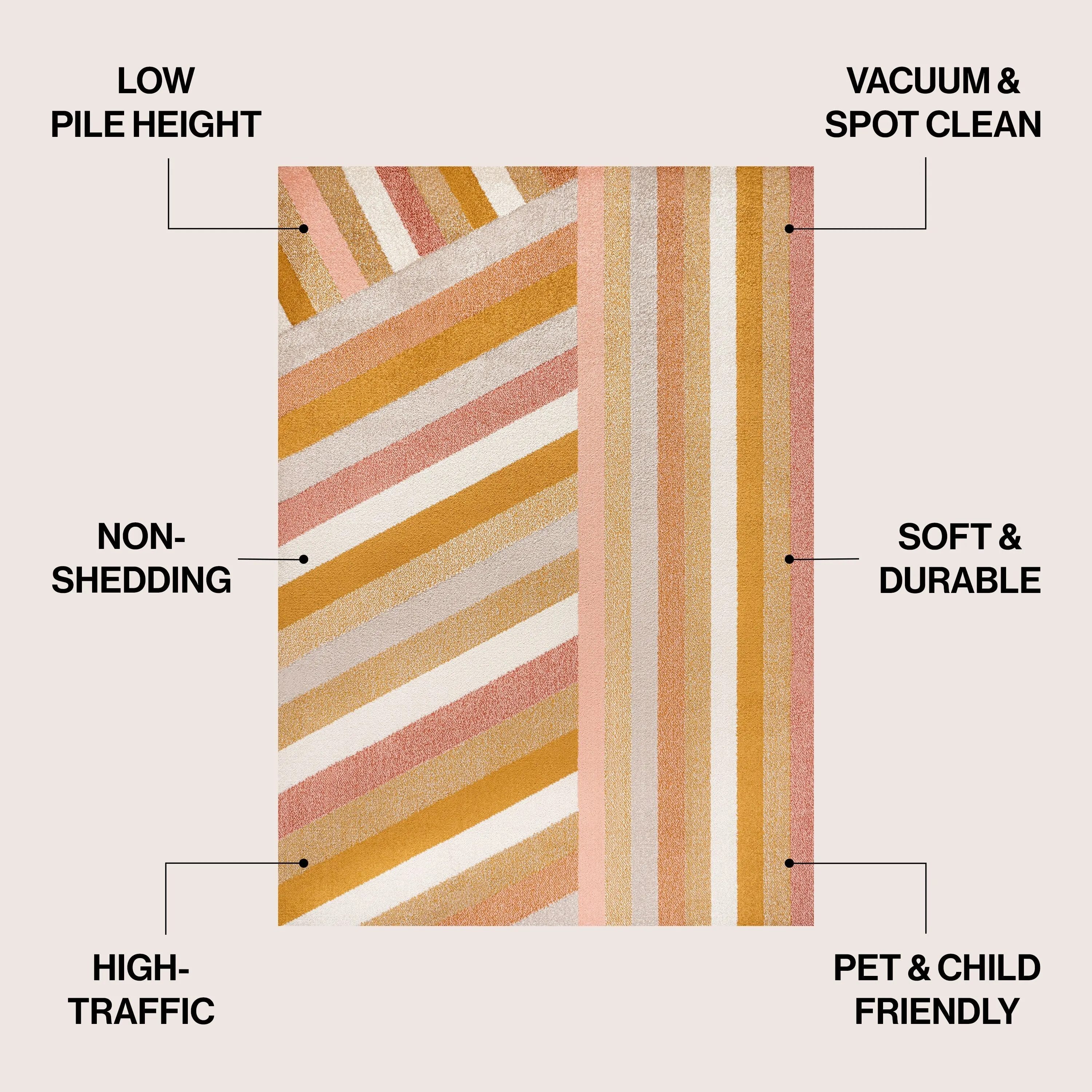 JONATHAN Y Kingdarr Rainbow Contemporary Stripe Multi Area Rug