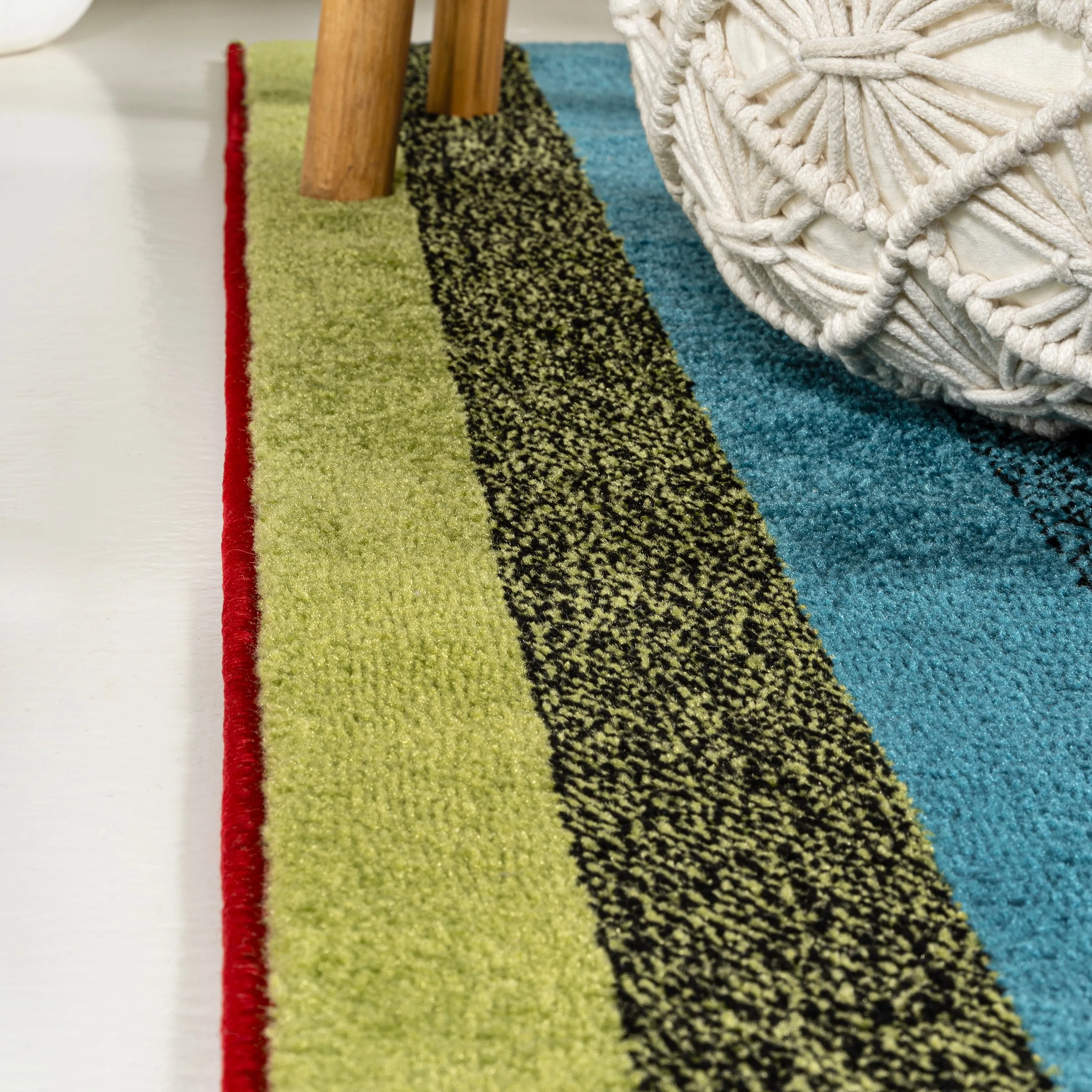 JONATHAN Y Kingdarr Rainbow Contemporary Stripe Multi Area Rug