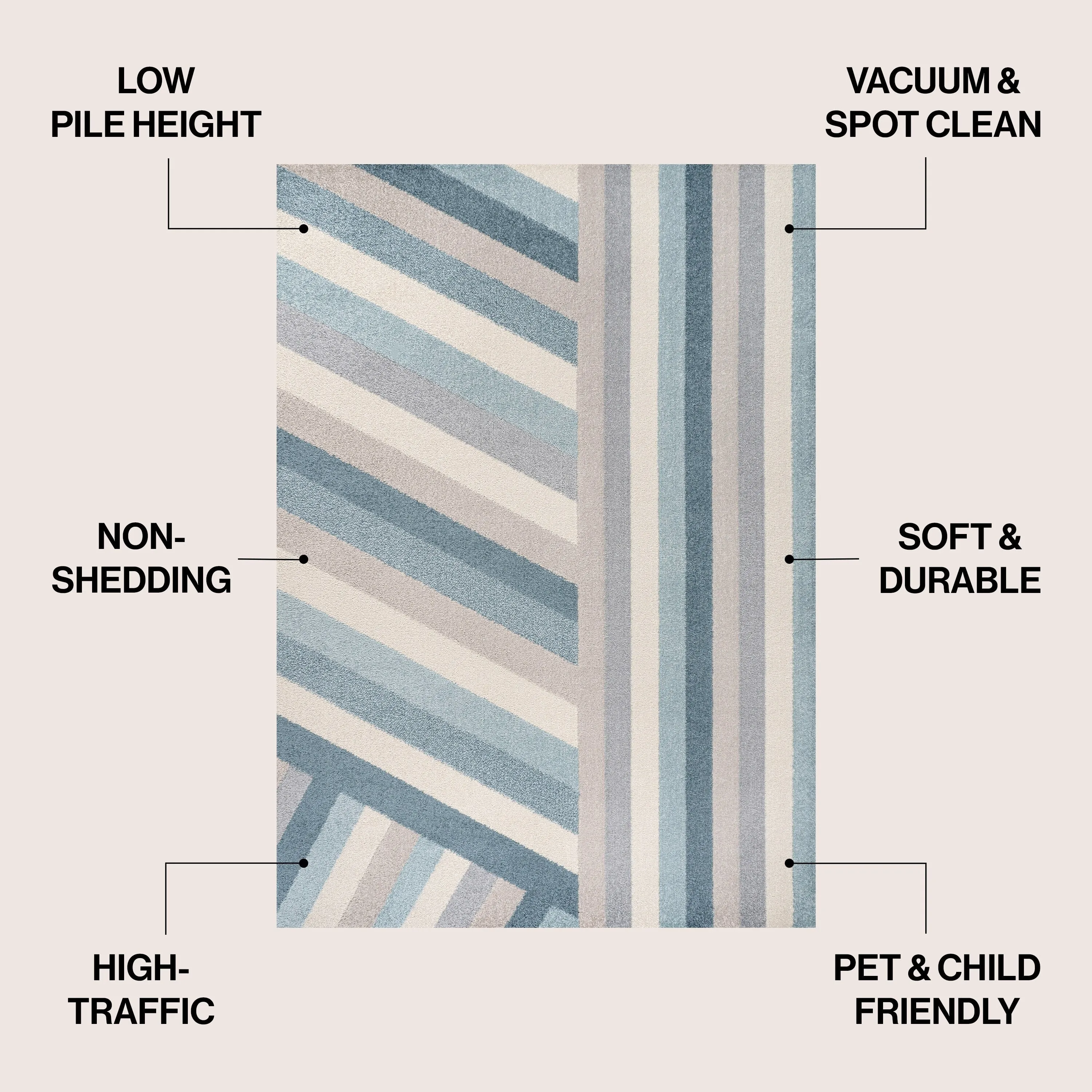 JONATHAN Y Kingdarr Rainbow Contemporary Stripe Multi Area Rug