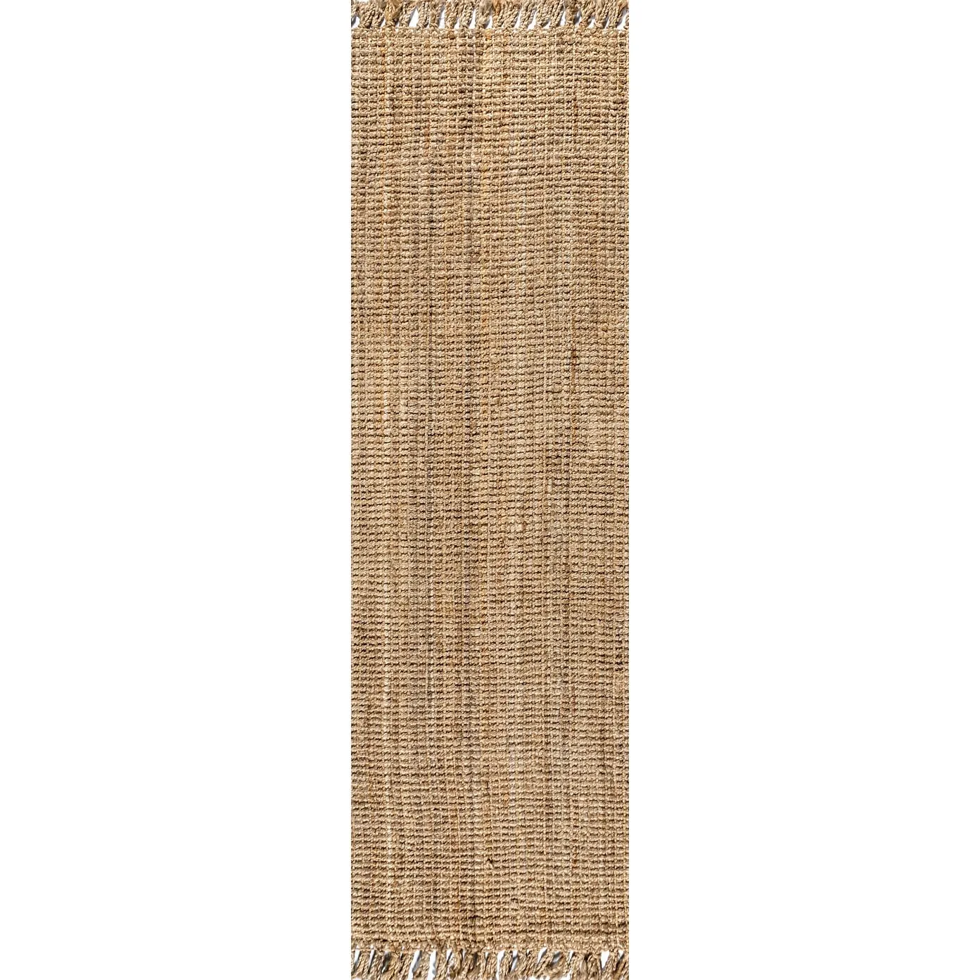 JONATHAN Y Maras Hand Woven Chunky Jute with Fringe Area Rug