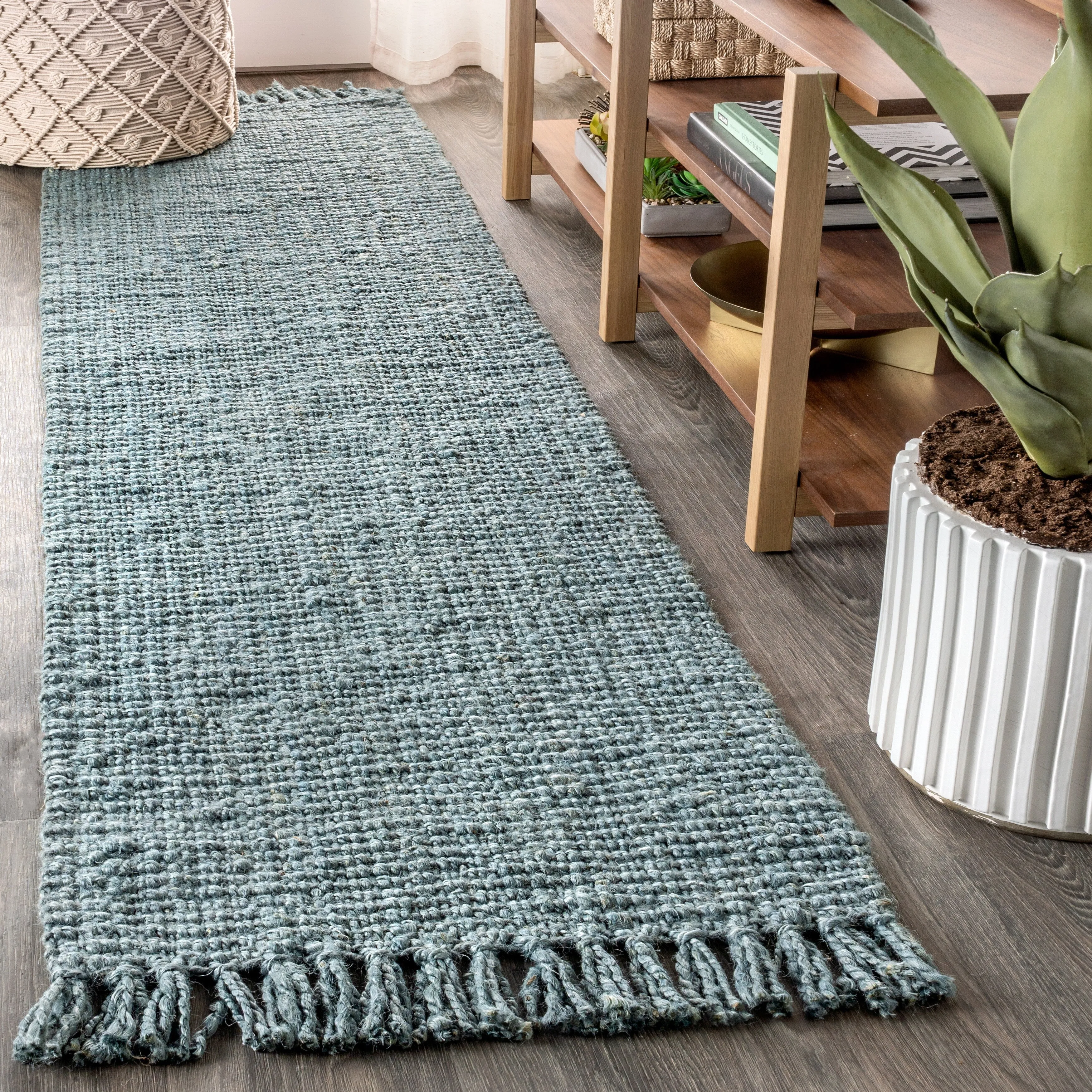 JONATHAN Y Maras Hand Woven Chunky Jute with Fringe Area Rug