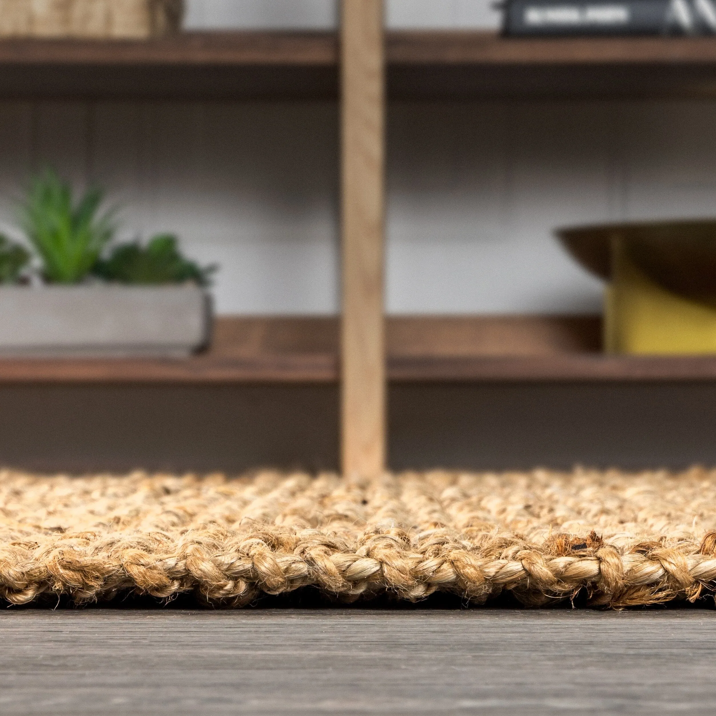 JONATHAN Y Maras Hand Woven Chunky Jute with Fringe Area Rug