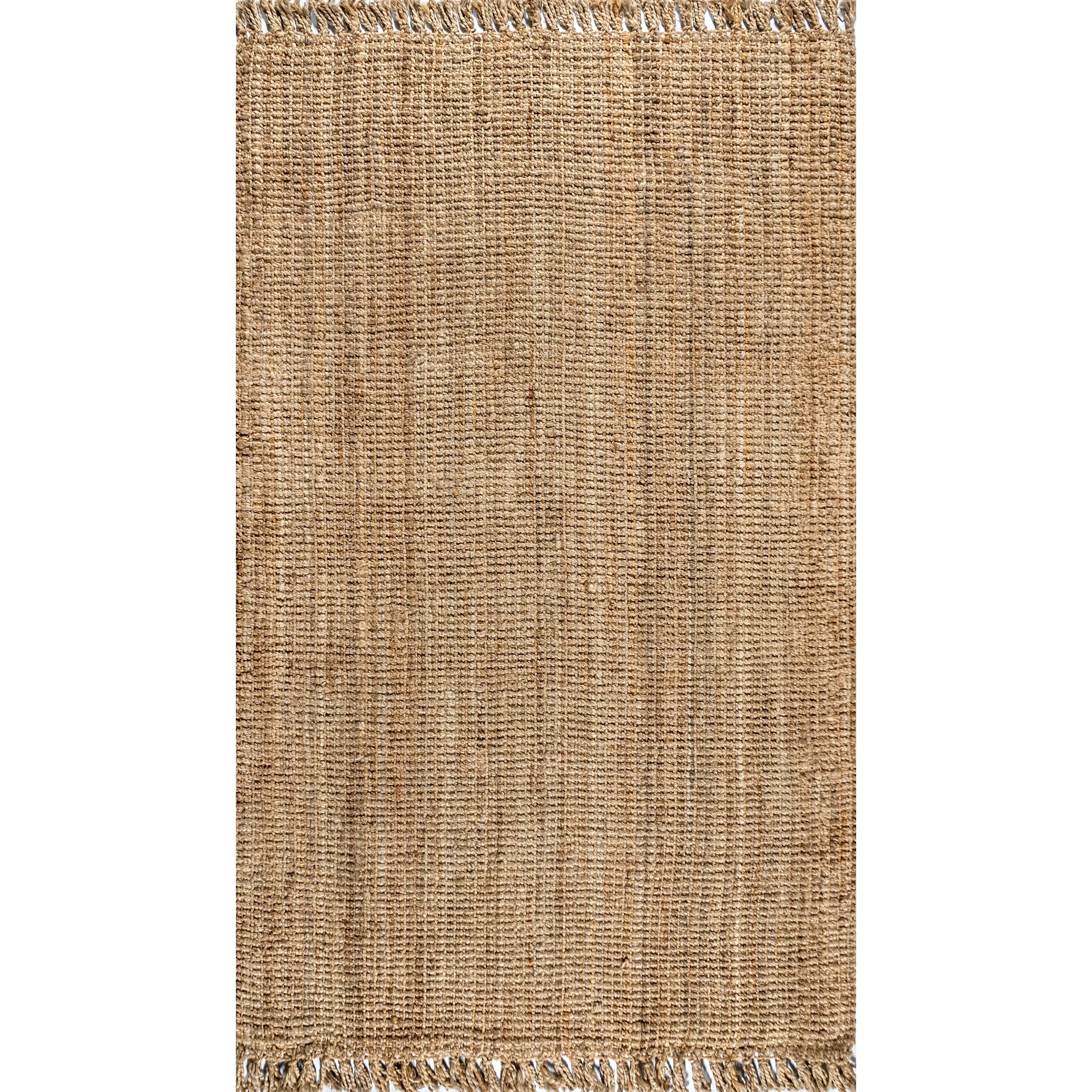 JONATHAN Y Maras Hand Woven Chunky Jute with Fringe Area Rug