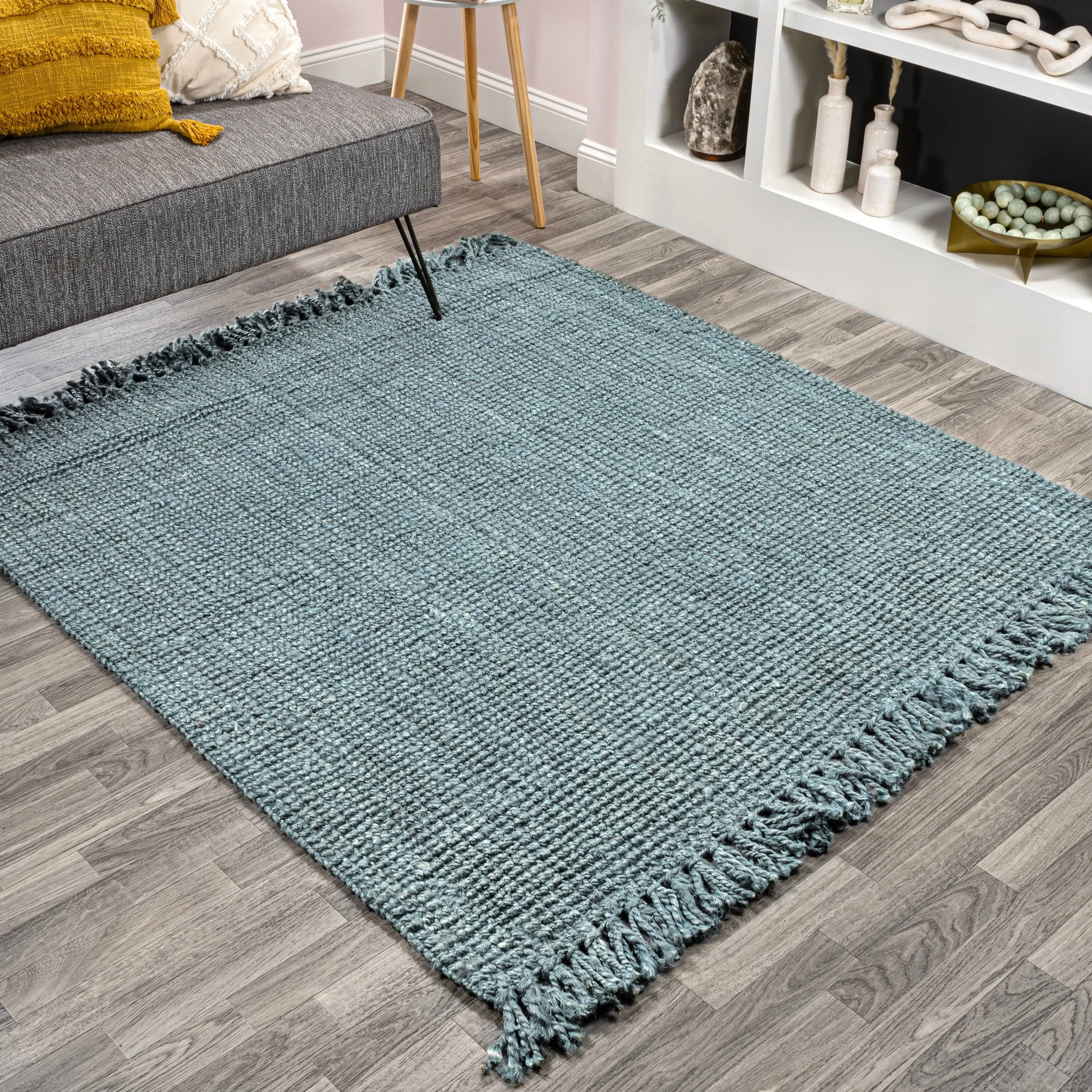 JONATHAN Y Maras Hand Woven Chunky Jute with Fringe Area Rug