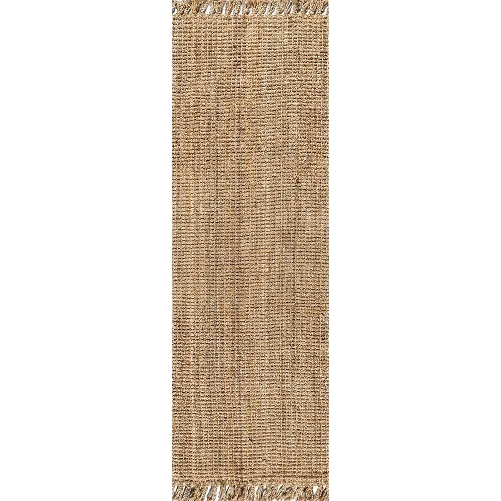 JONATHAN Y Maras Hand Woven Chunky Jute with Fringe Area Rug