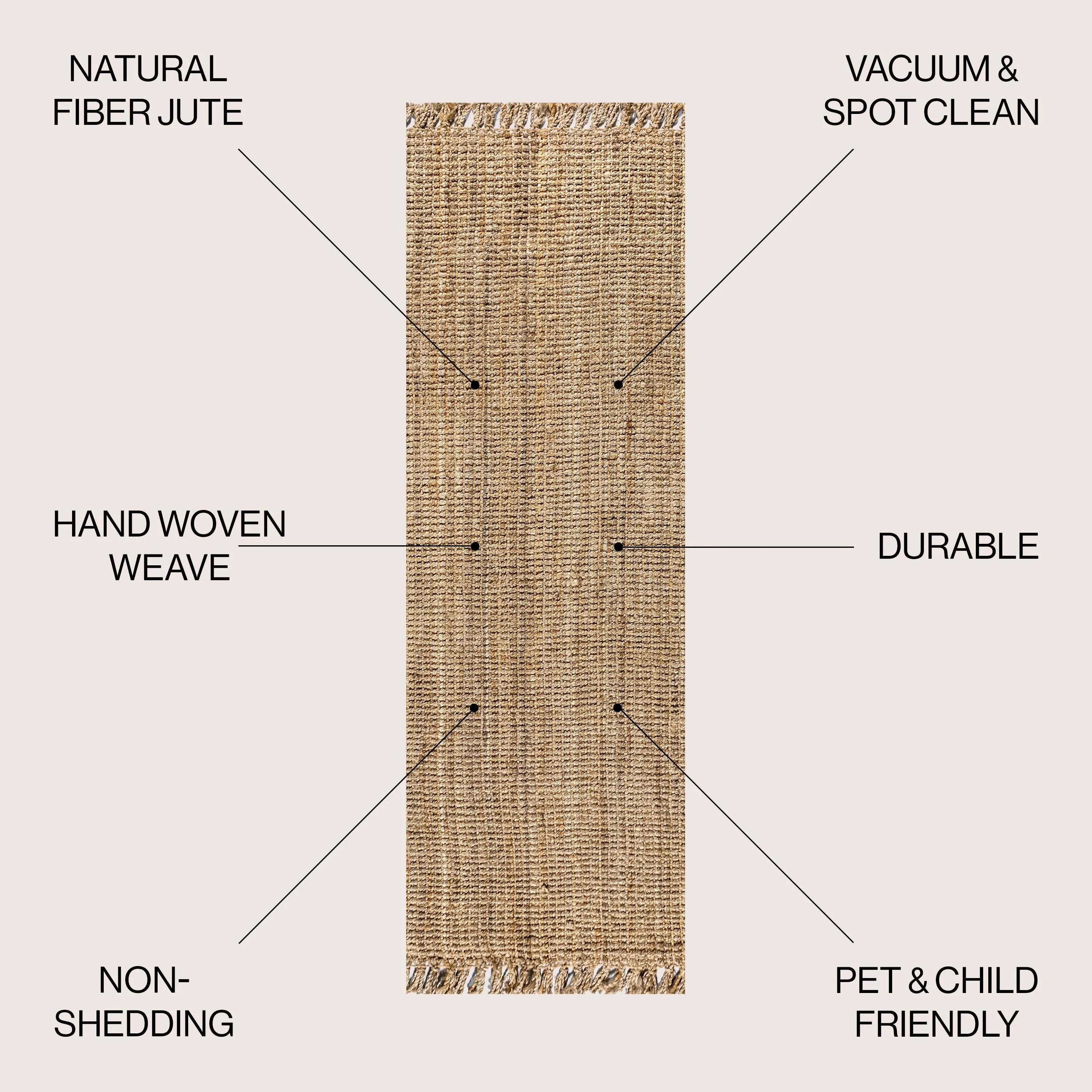 JONATHAN Y Maras Hand Woven Chunky Jute with Fringe Area Rug