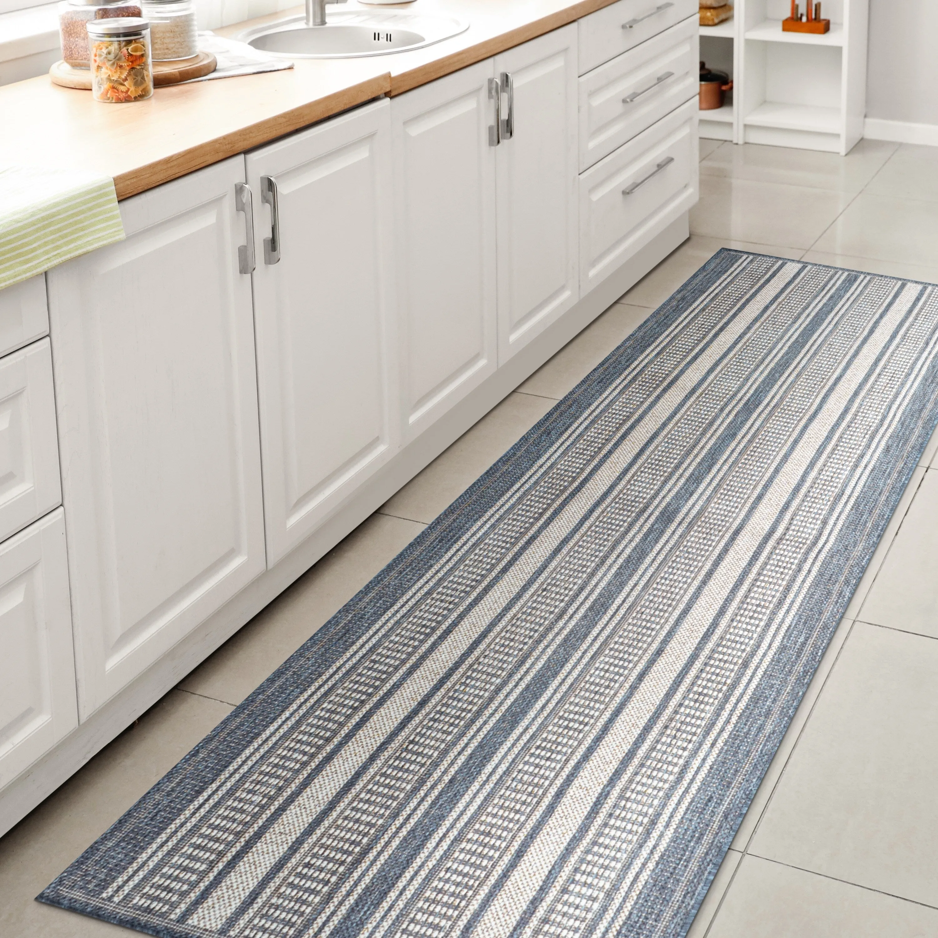 JONATHAN Y Negril Modern Double Stripe Indoor/Outdoor Area Rug