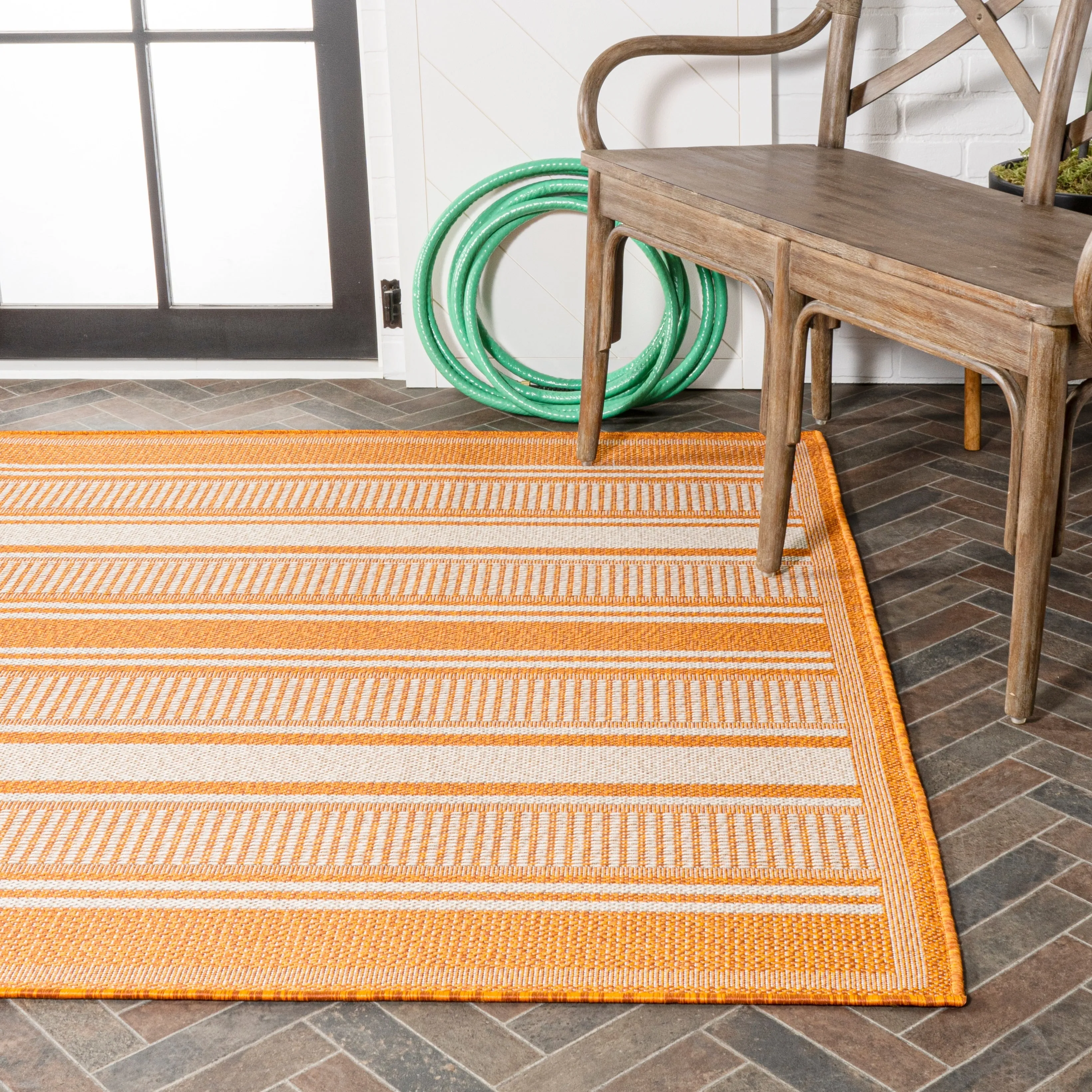 JONATHAN Y Negril Modern Double Stripe Indoor/Outdoor Area Rug