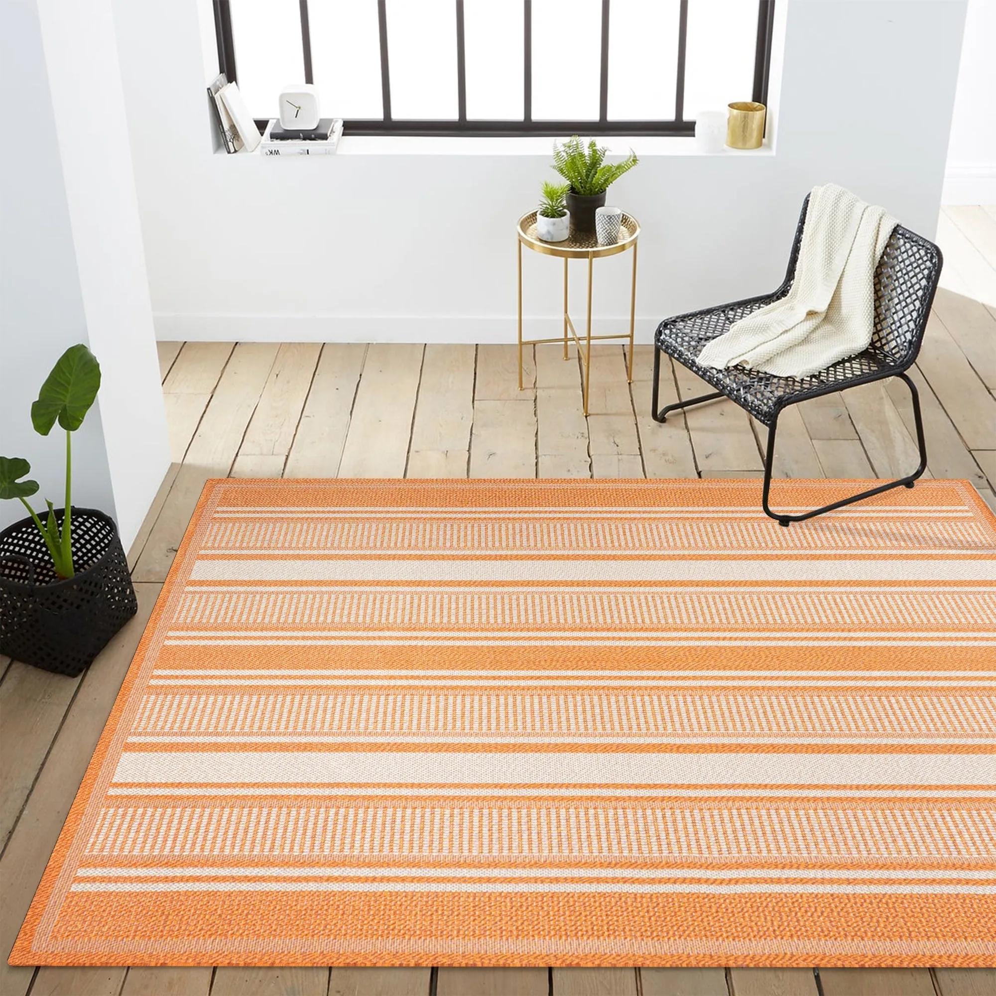 JONATHAN Y Negril Modern Double Stripe Indoor/Outdoor Area Rug