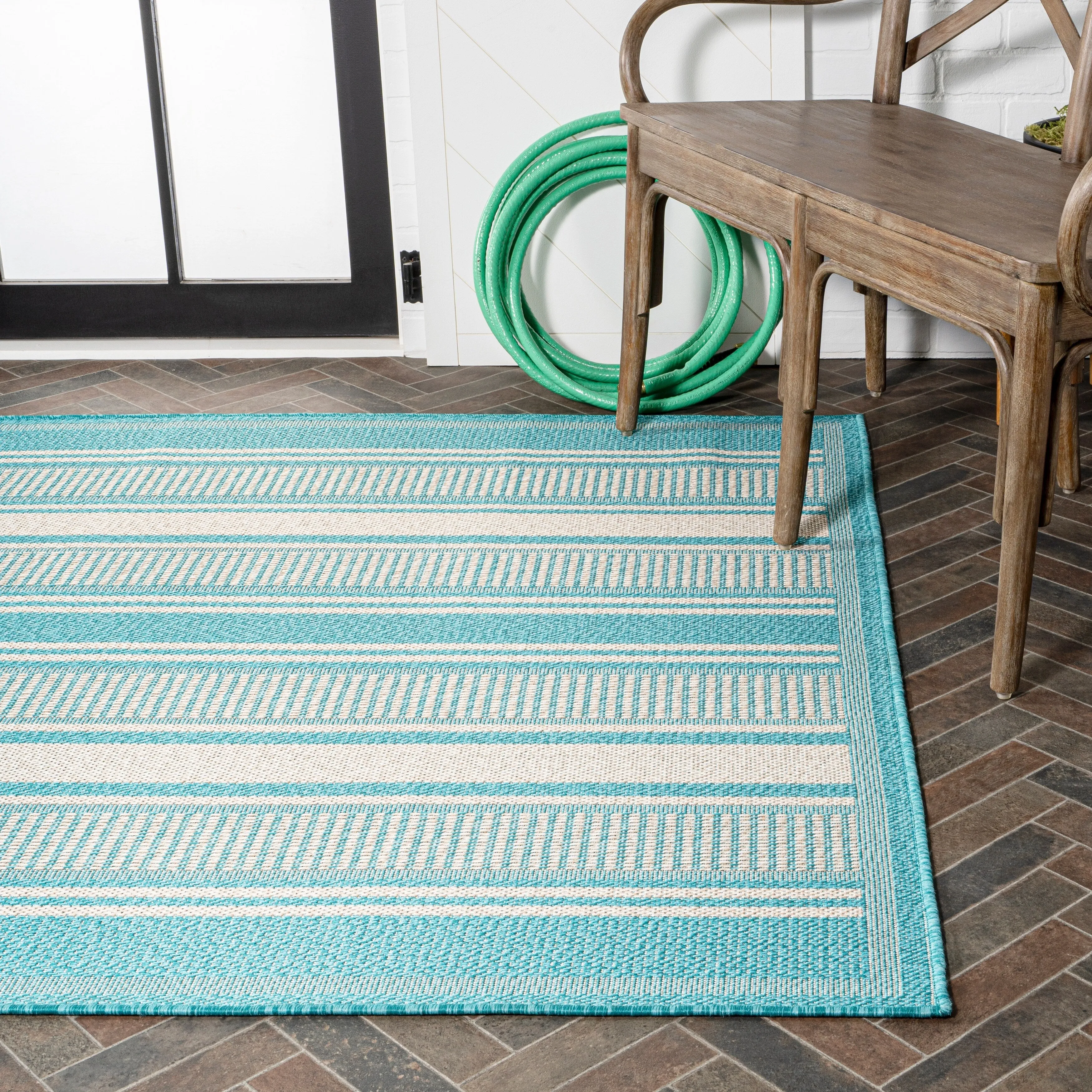 JONATHAN Y Negril Modern Double Stripe Indoor/Outdoor Area Rug