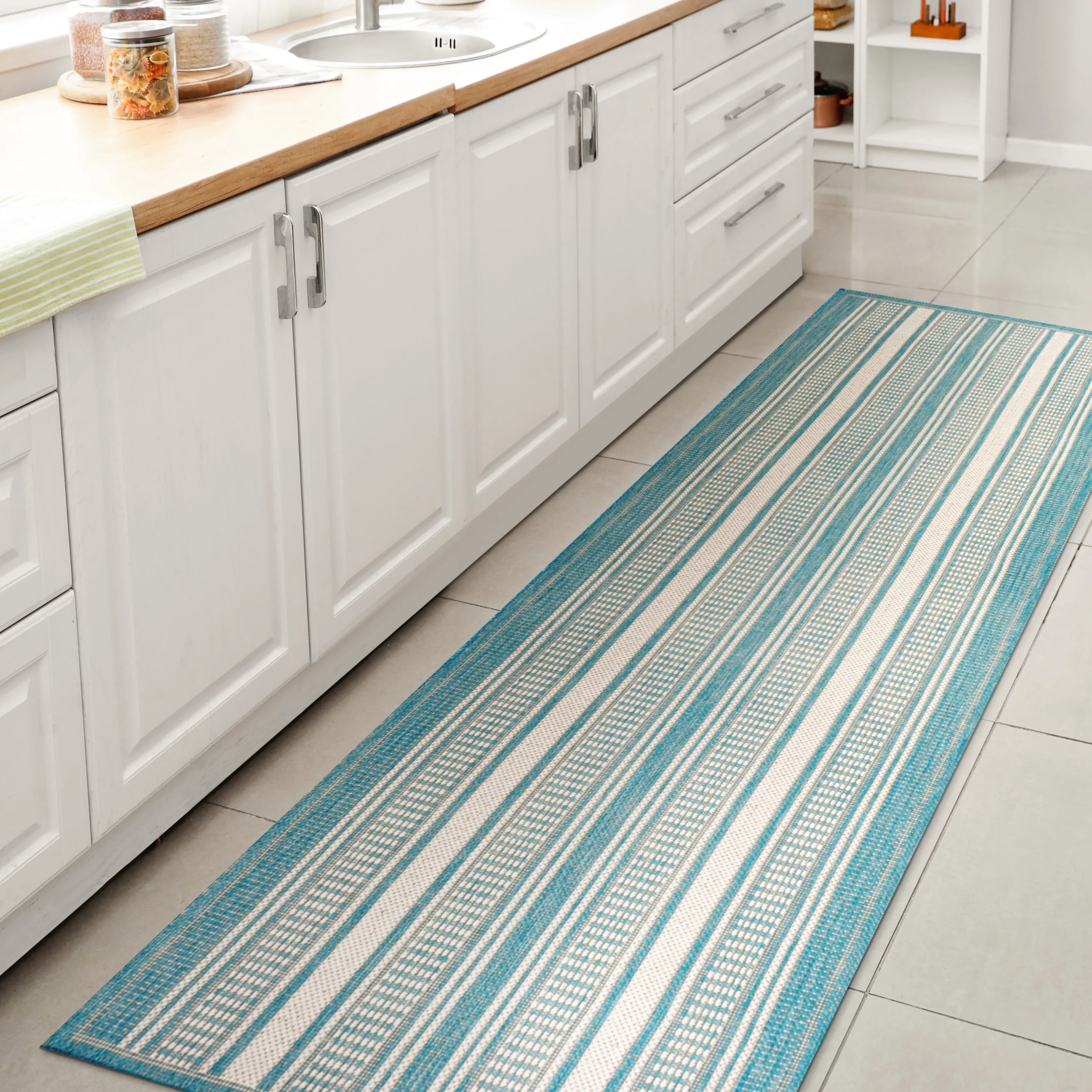 JONATHAN Y Negril Modern Double Stripe Indoor/Outdoor Area Rug