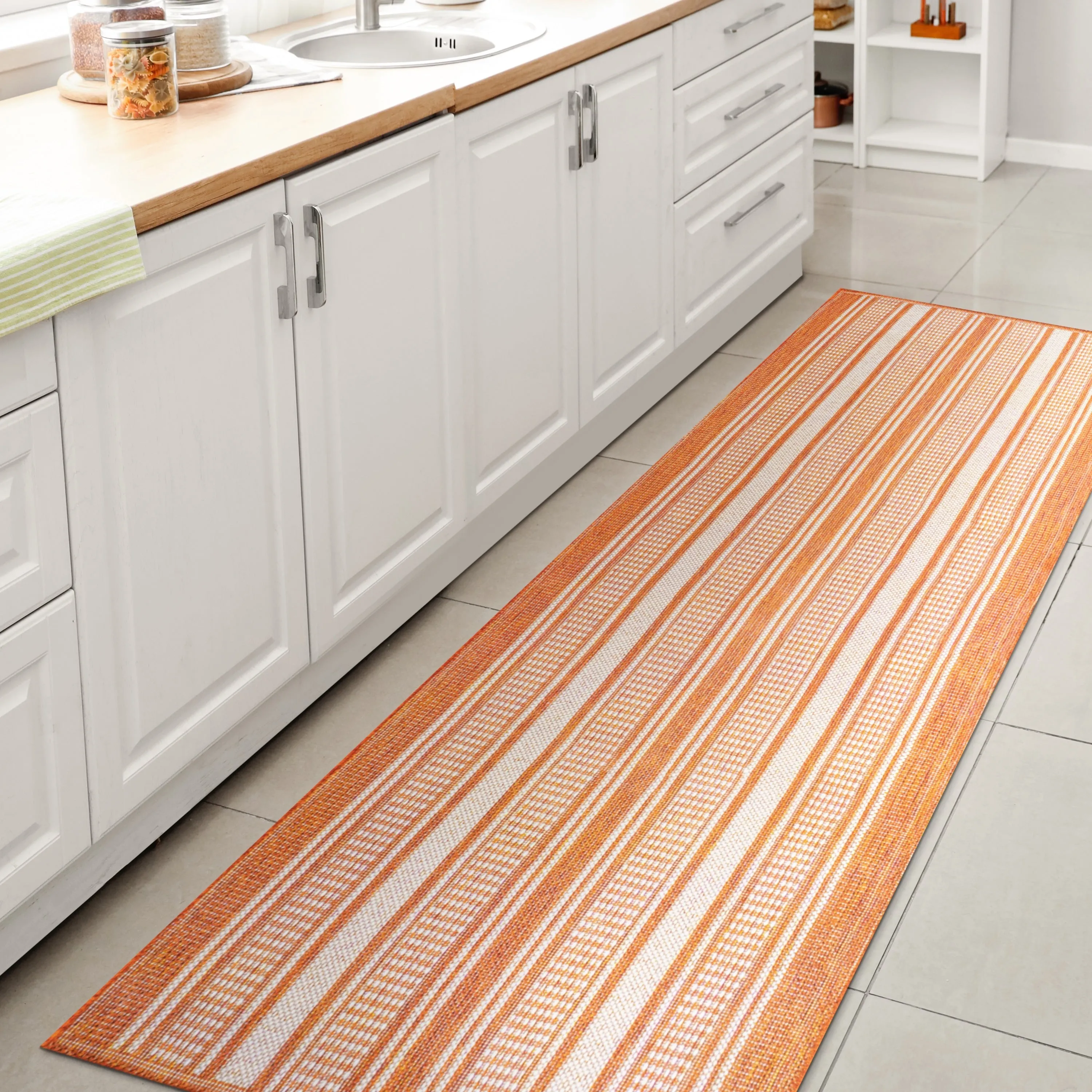 JONATHAN Y Negril Modern Double Stripe Indoor/Outdoor Area Rug