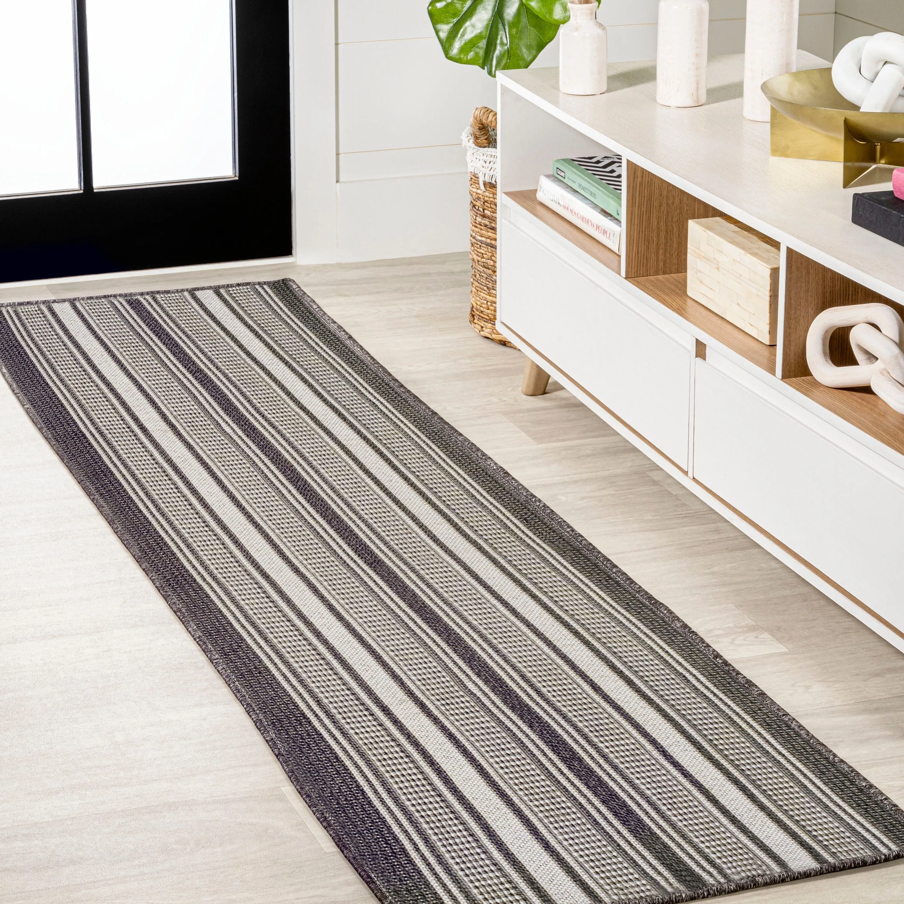 JONATHAN Y Negril Modern Double Stripe Indoor/Outdoor Area Rug