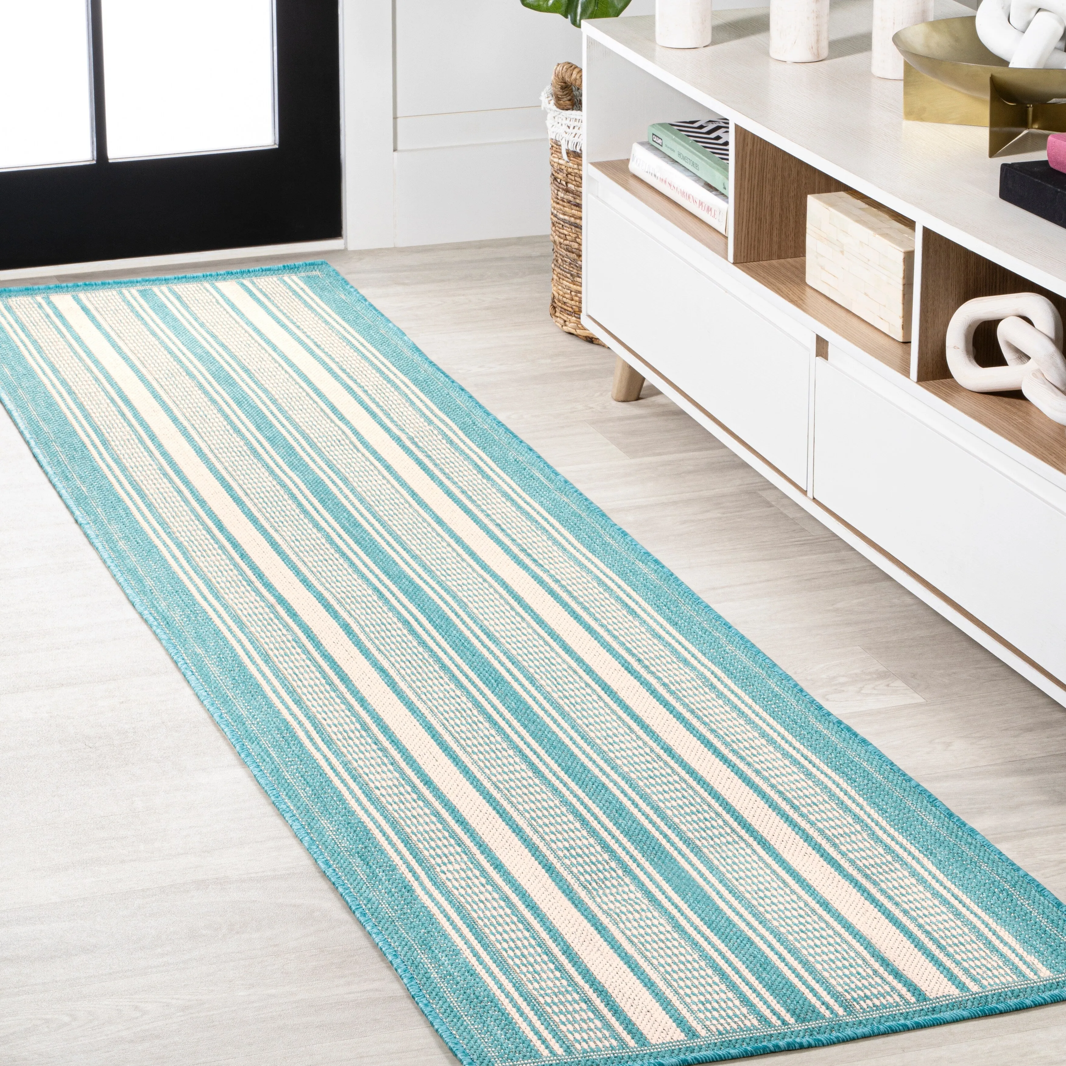 JONATHAN Y Negril Modern Double Stripe Indoor/Outdoor Area Rug