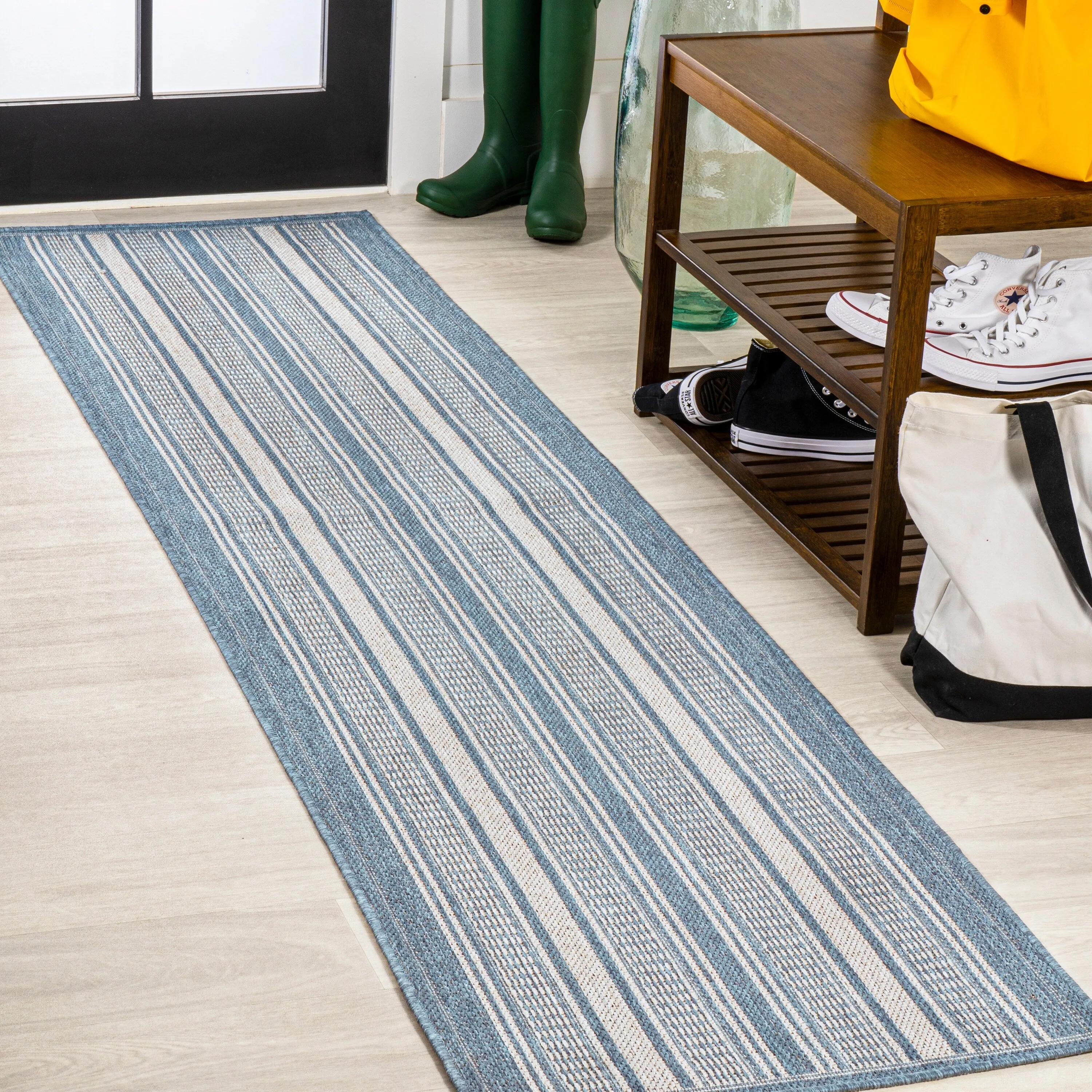JONATHAN Y Negril Modern Double Stripe Indoor/Outdoor Area Rug