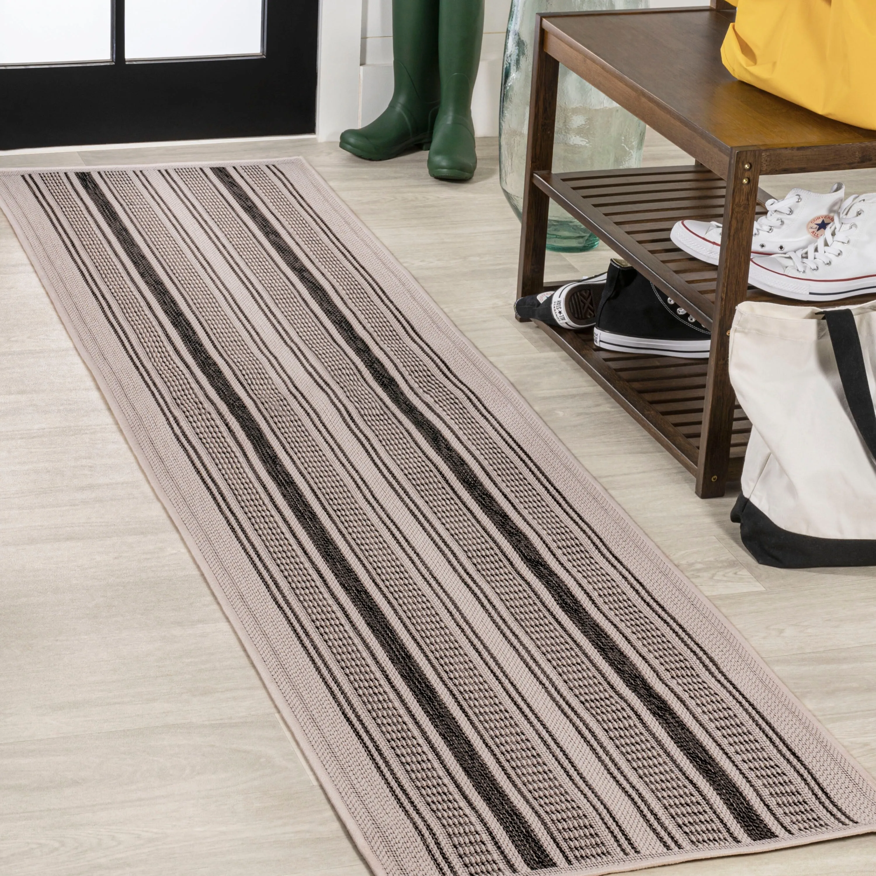 JONATHAN Y Negril Modern Double Stripe Indoor/Outdoor Area Rug