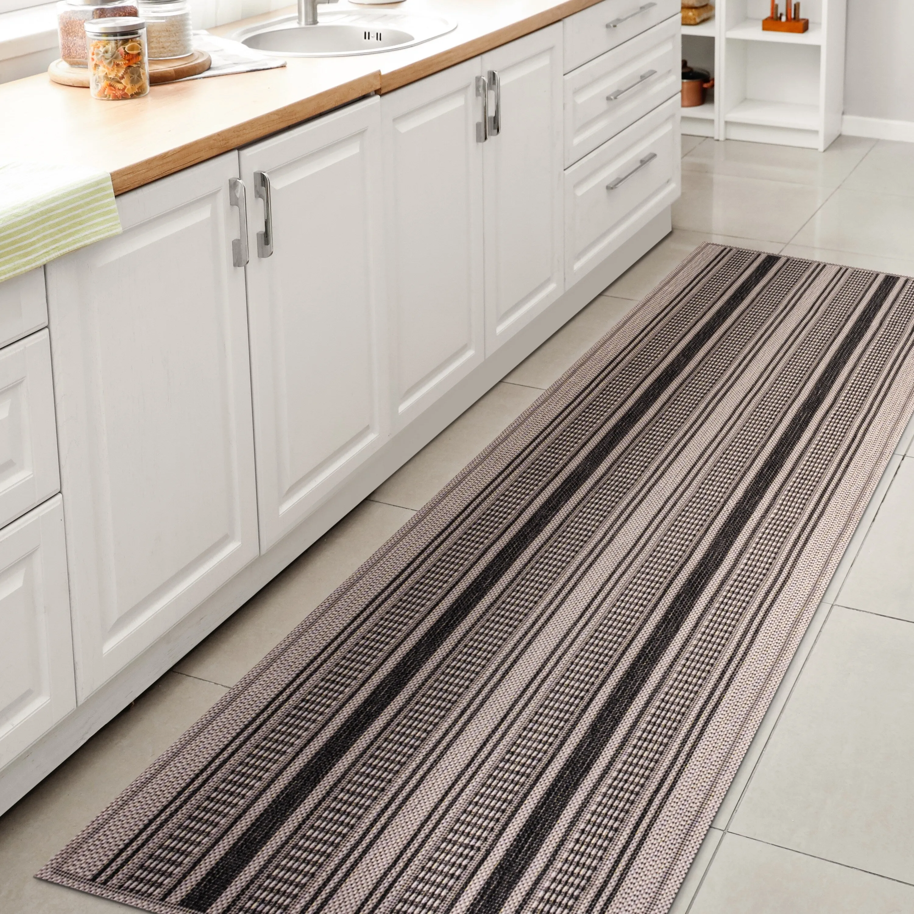JONATHAN Y Negril Modern Double Stripe Indoor/Outdoor Area Rug